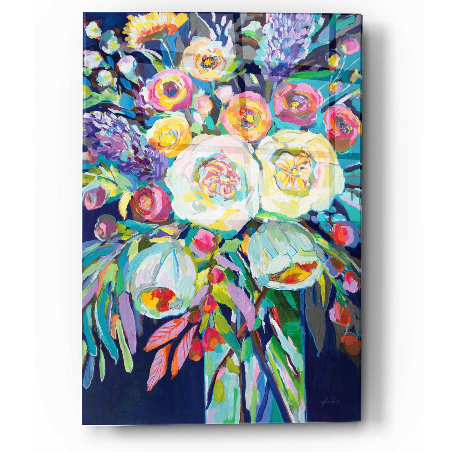 Epic Art 'Lilys Bouquet' by Jeanette Vertentes, Acrylic Glass Wall Art,12x16