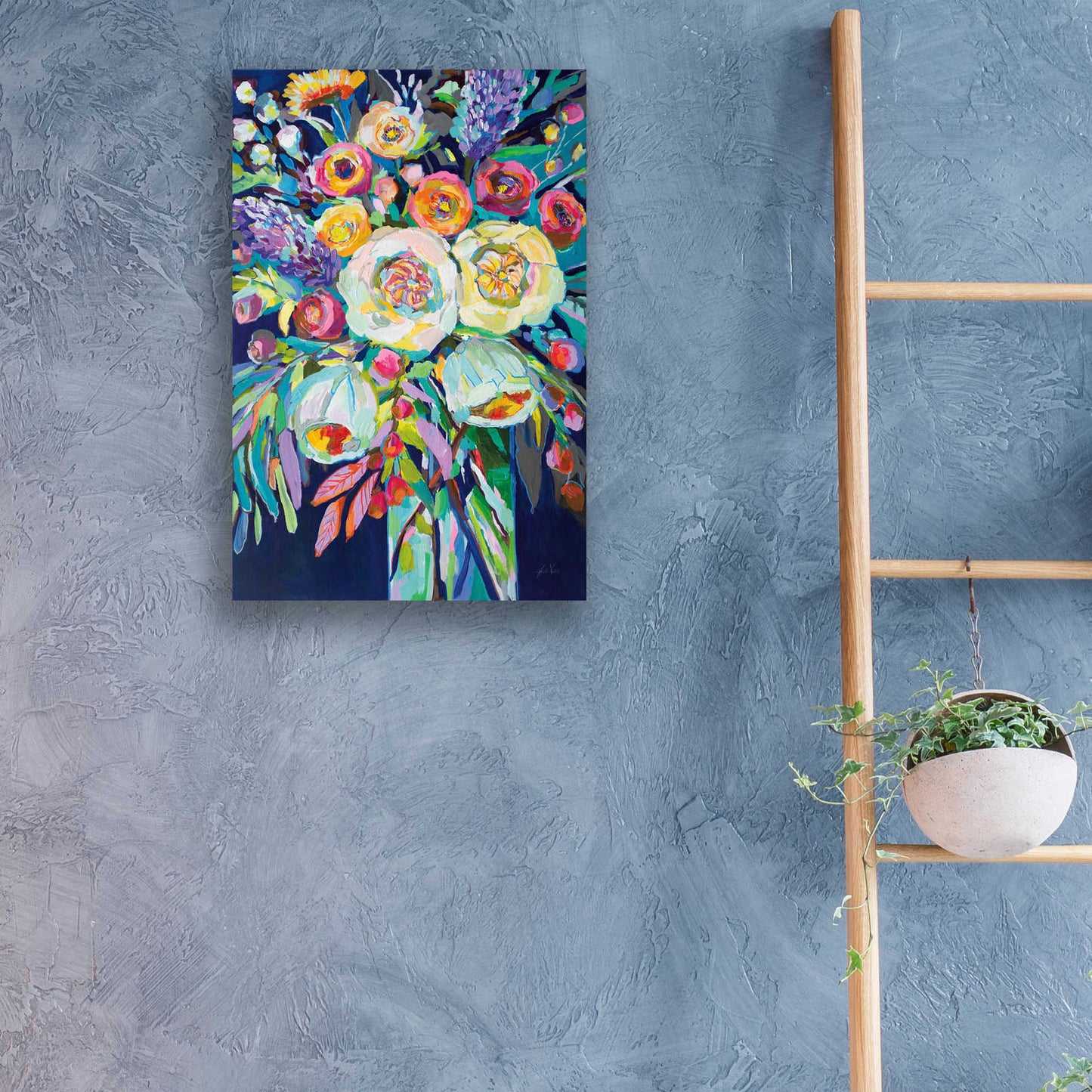 Epic Art 'Lilys Bouquet' by Jeanette Vertentes, Acrylic Glass Wall Art,16x24