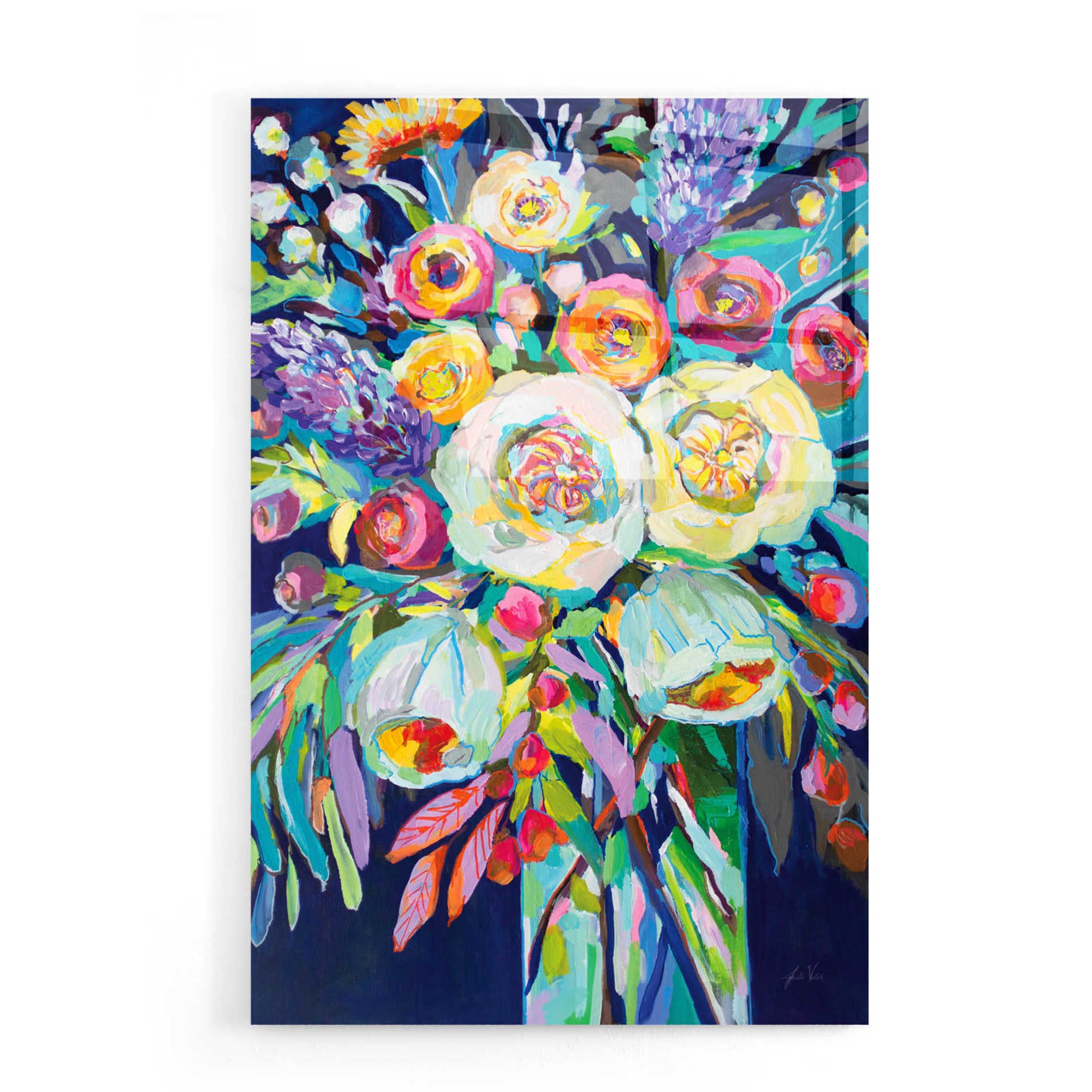 Epic Art 'Lilys Bouquet' by Jeanette Vertentes, Acrylic Glass Wall Art,16x24