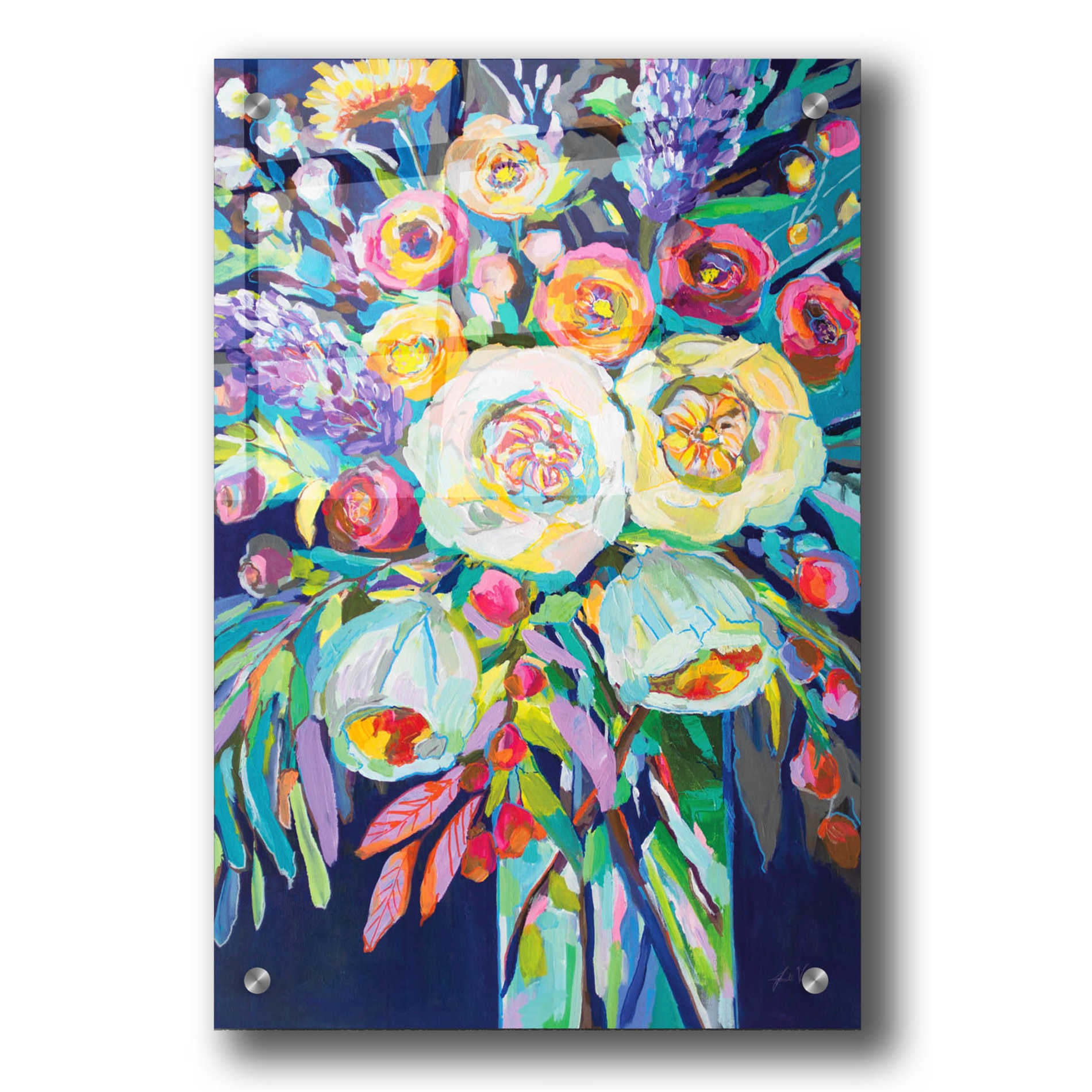 Epic Art 'Lilys Bouquet' by Jeanette Vertentes, Acrylic Glass Wall Art,24x36