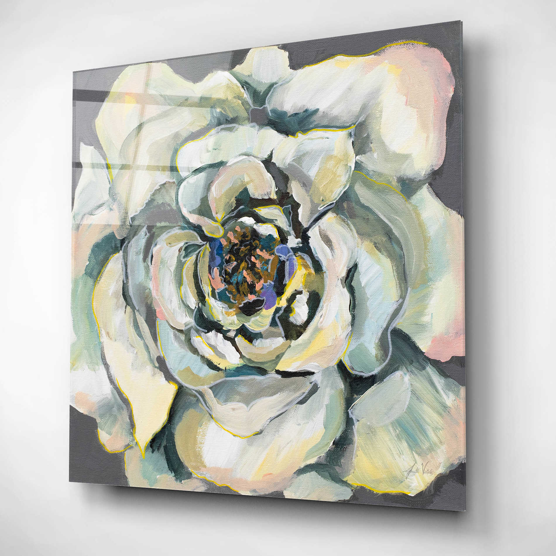 Epic Art 'Bloom I' by Jeanette Vertentes, Acrylic Glass Wall Art,12x12