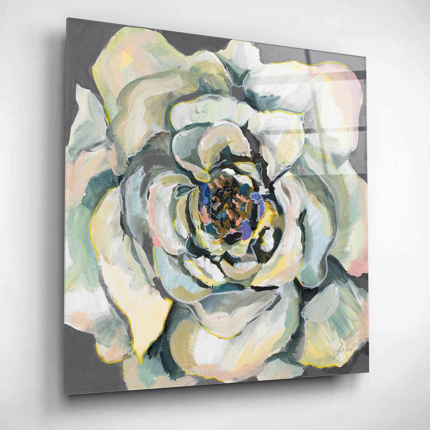 Epic Art 'Bloom I' by Jeanette Vertentes, Acrylic Glass Wall Art,12x12