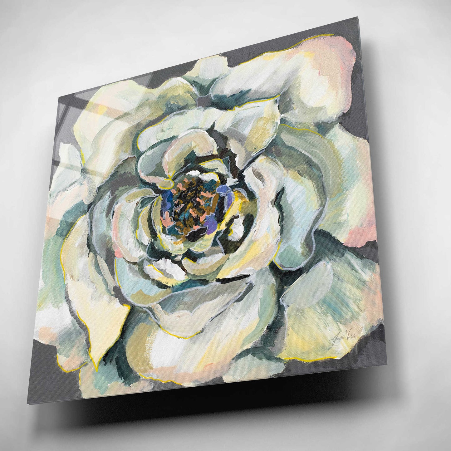 Epic Art 'Bloom I' by Jeanette Vertentes, Acrylic Glass Wall Art,12x12