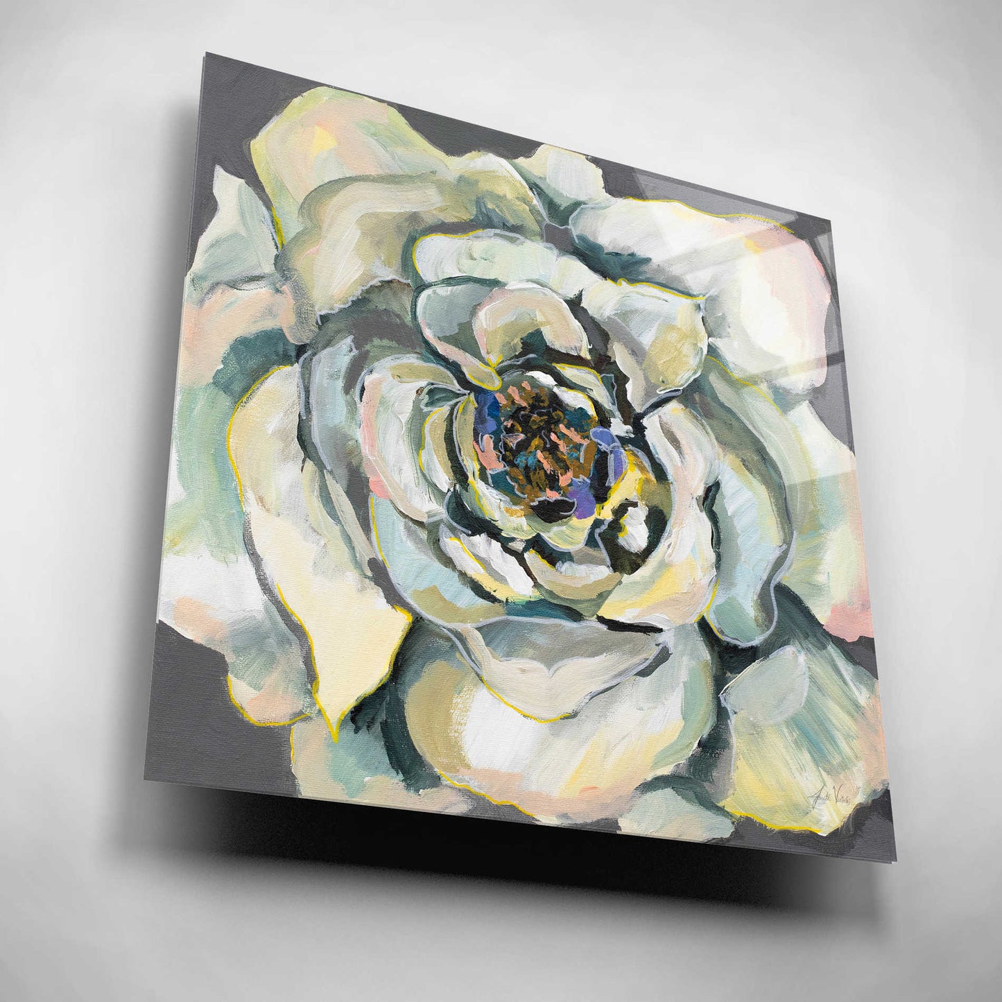 Epic Art 'Bloom I' by Jeanette Vertentes, Acrylic Glass Wall Art,12x12