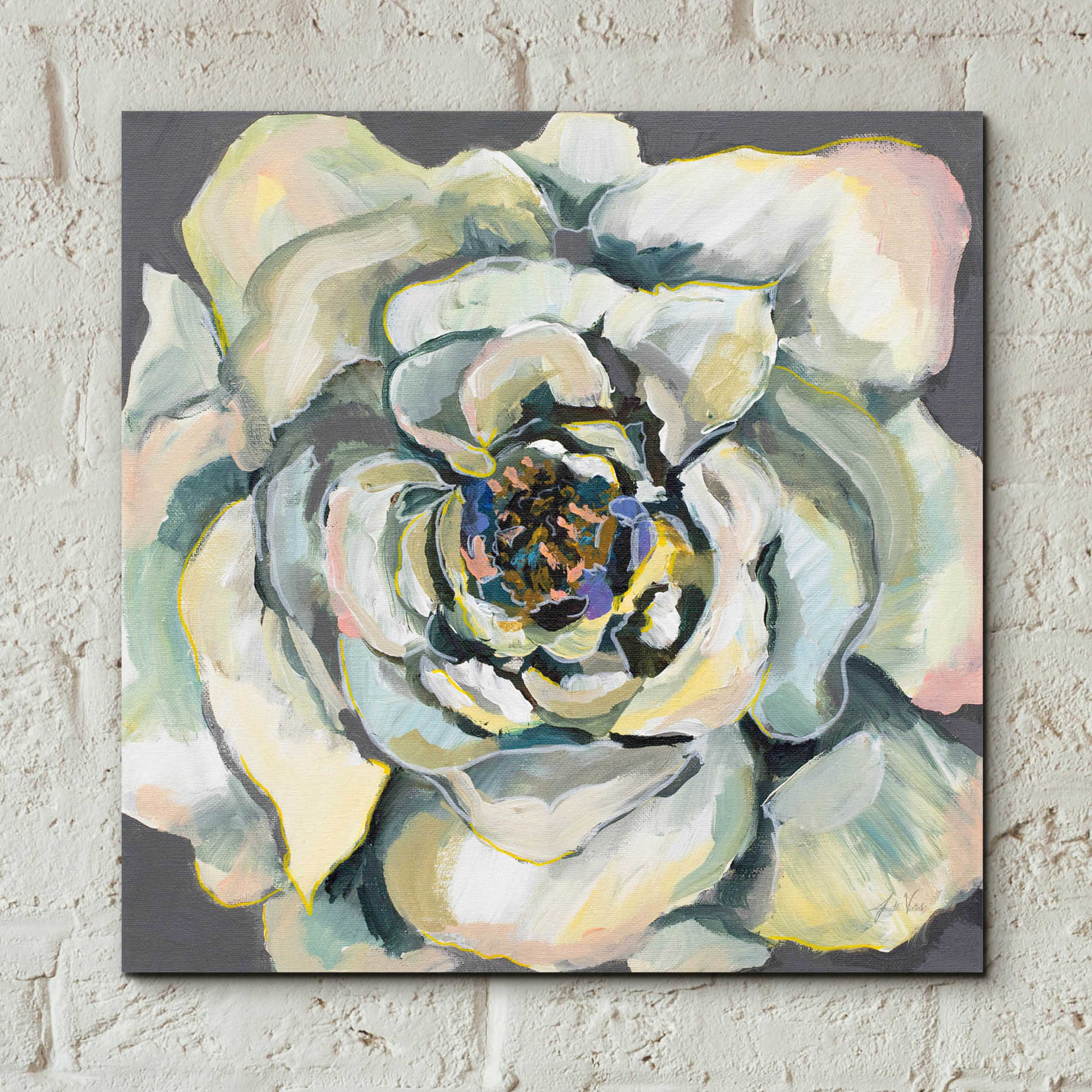 Epic Art 'Bloom I' by Jeanette Vertentes, Acrylic Glass Wall Art,12x12