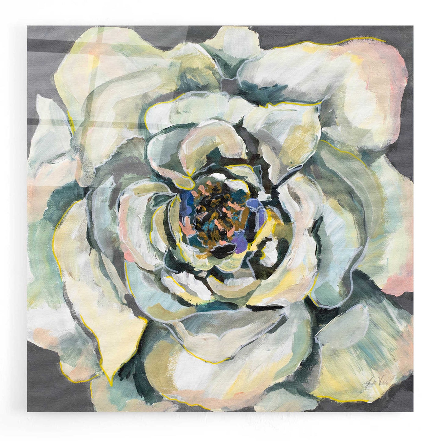 Epic Art 'Bloom I' by Jeanette Vertentes, Acrylic Glass Wall Art,12x12