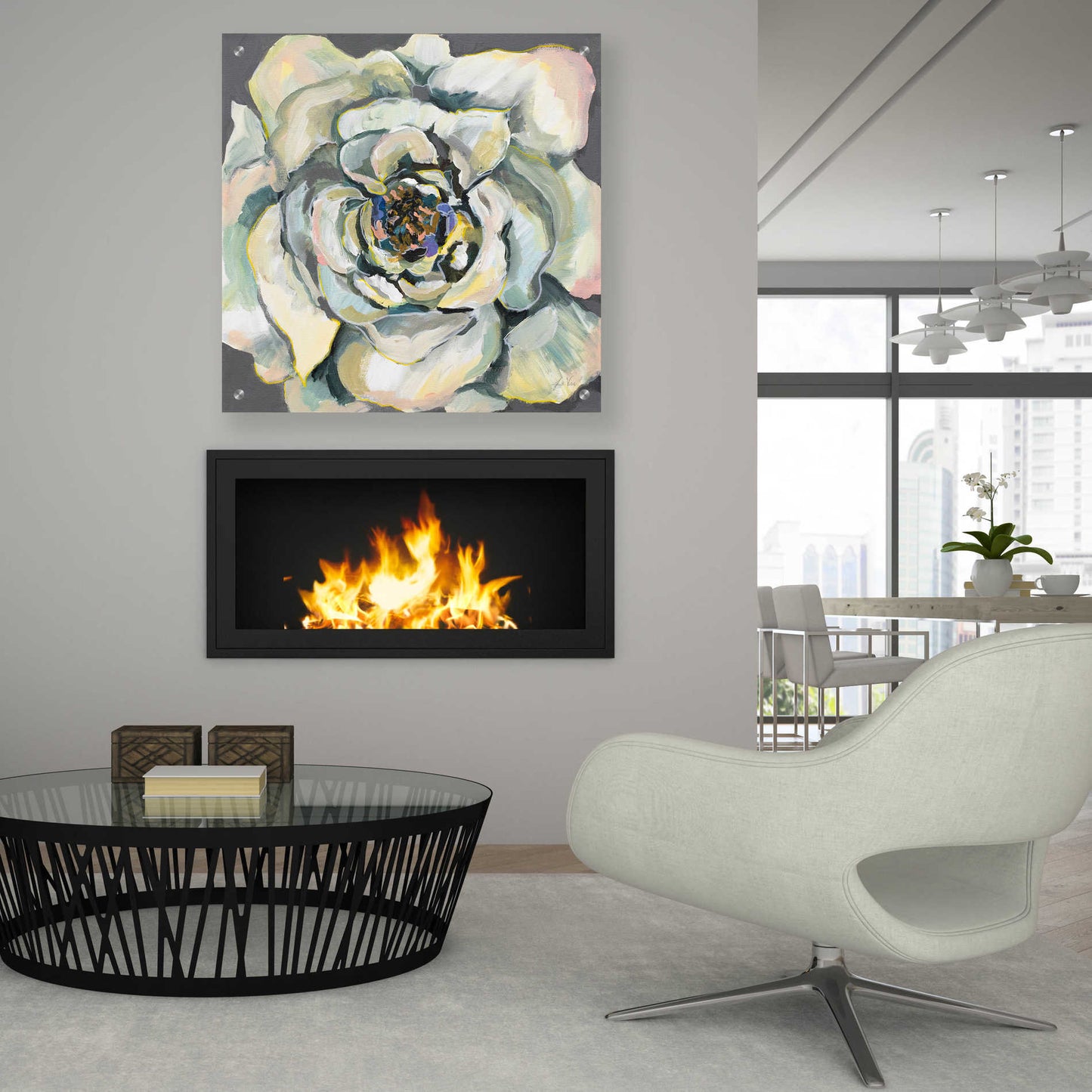 Epic Art 'Bloom I' by Jeanette Vertentes, Acrylic Glass Wall Art,36x36