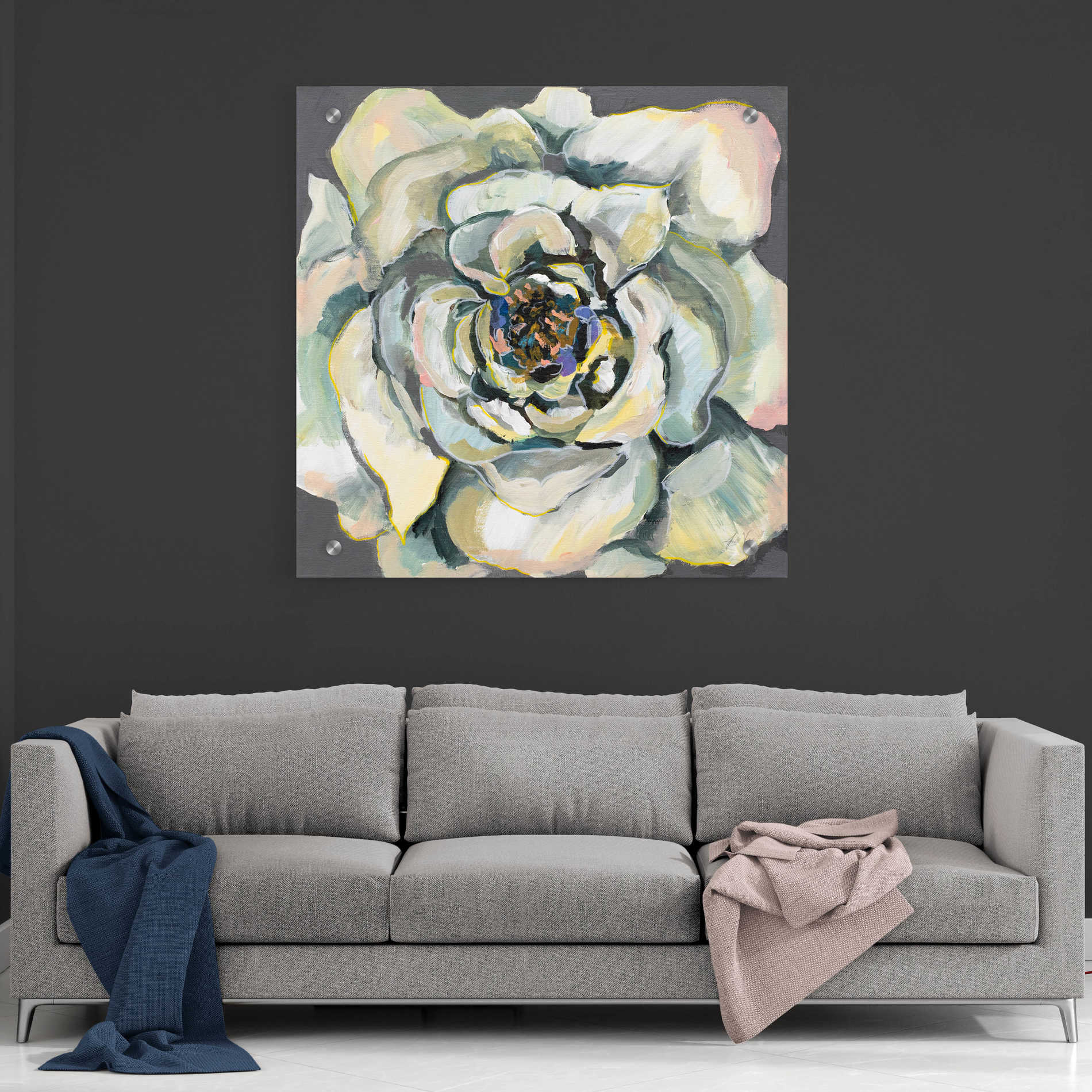Epic Art 'Bloom I' by Jeanette Vertentes, Acrylic Glass Wall Art,36x36