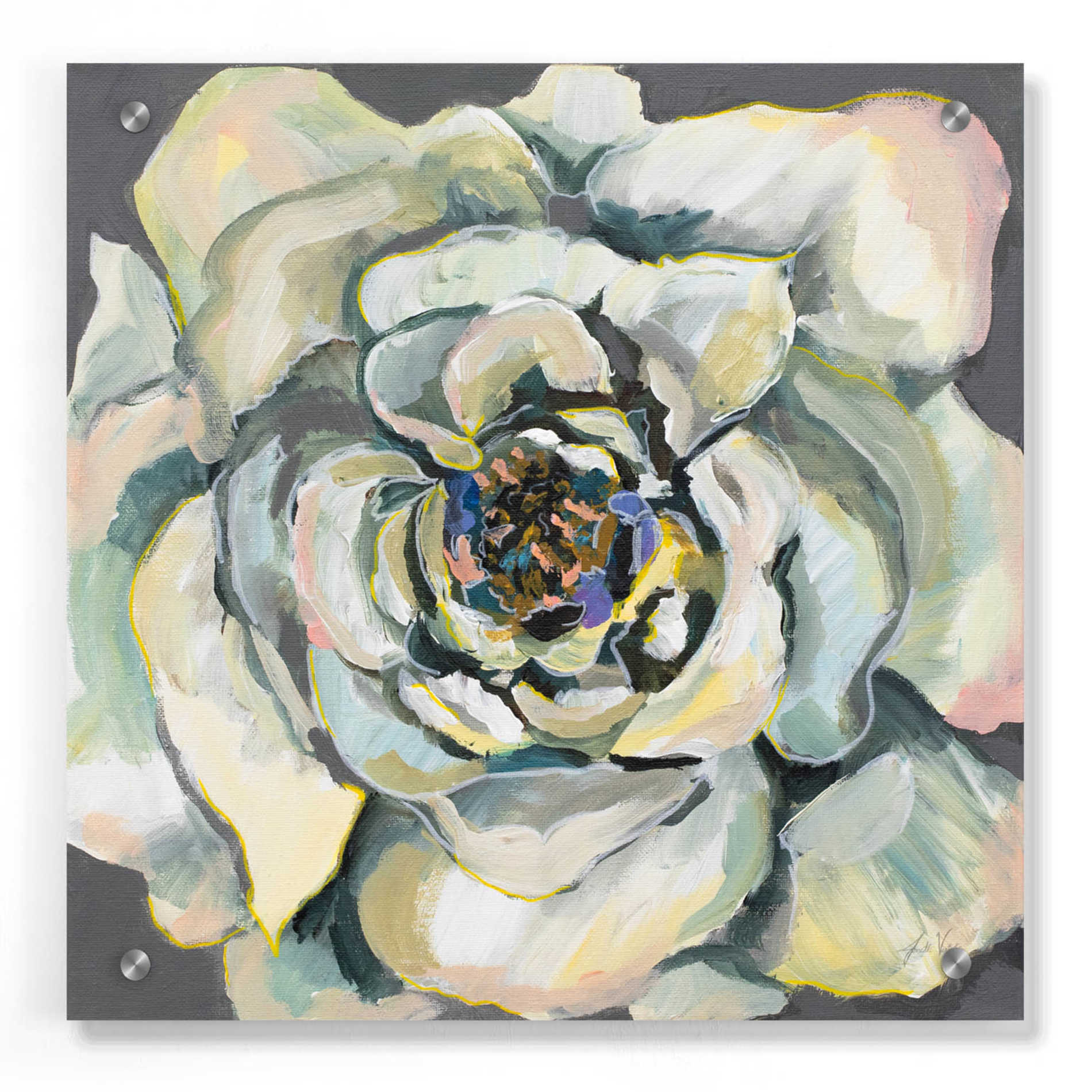 Epic Art 'Bloom I' by Jeanette Vertentes, Acrylic Glass Wall Art,36x36