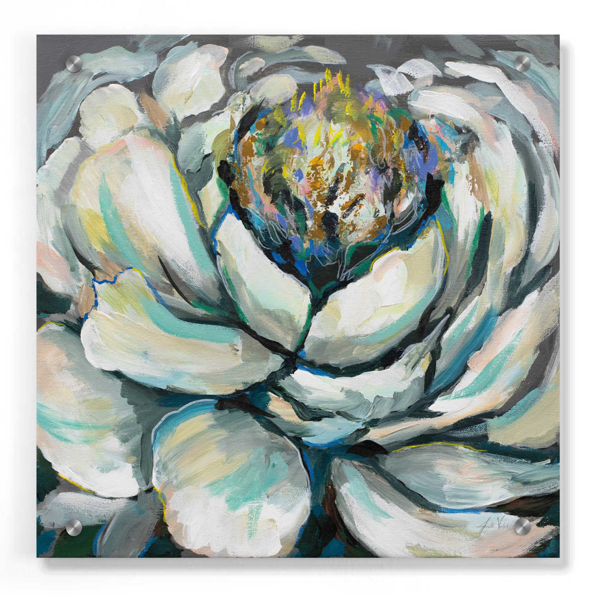 Epic Art 'Bloom II' by Jeanette Vertentes, Acrylic Glass Wall Art,36x36