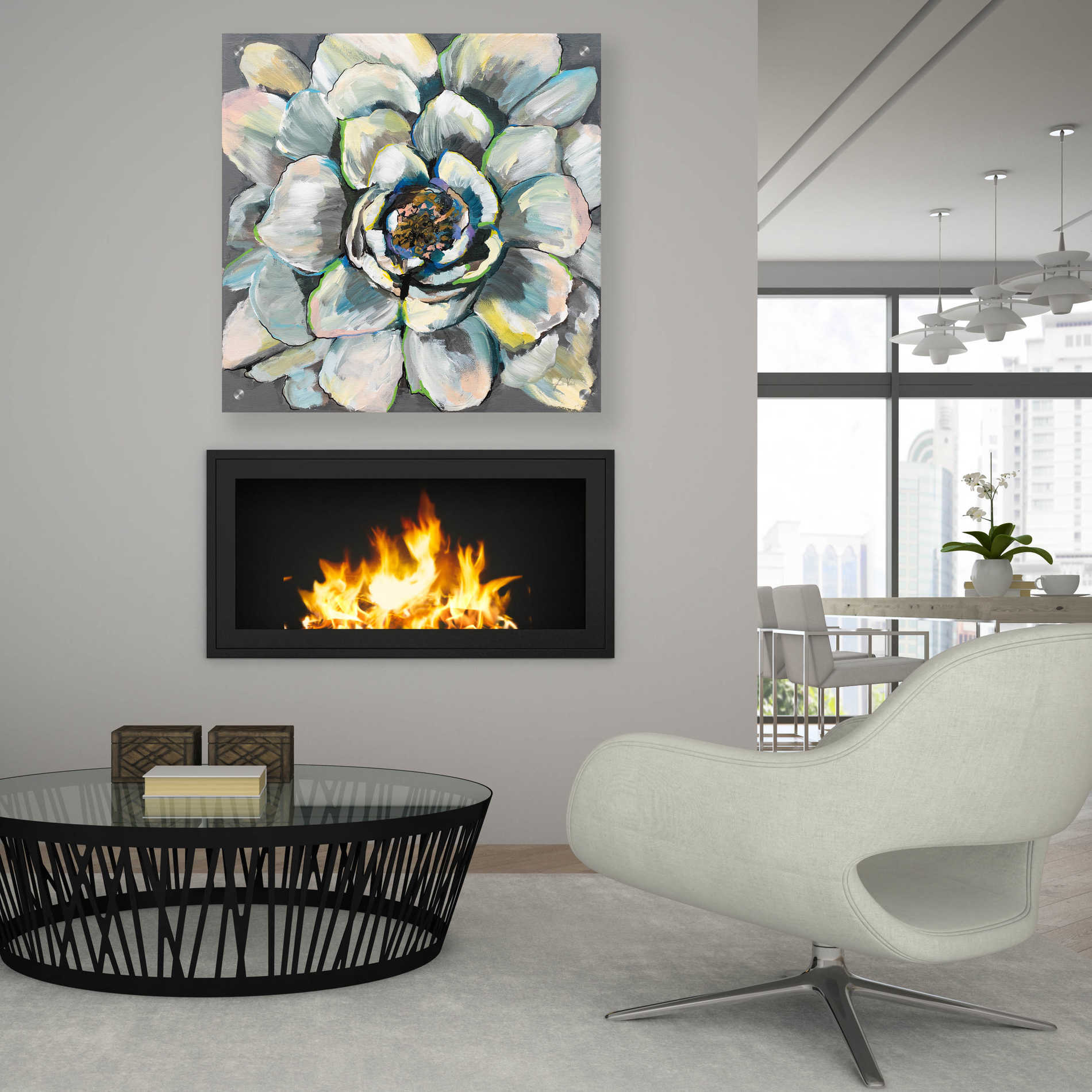 Epic Art 'Bloom III' by Jeanette Vertentes, Acrylic Glass Wall Art,36x36