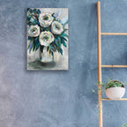 Epic Art 'White Roses Bouquet' by Jeanette Vertentes, Acrylic Glass Wall Art,16x24