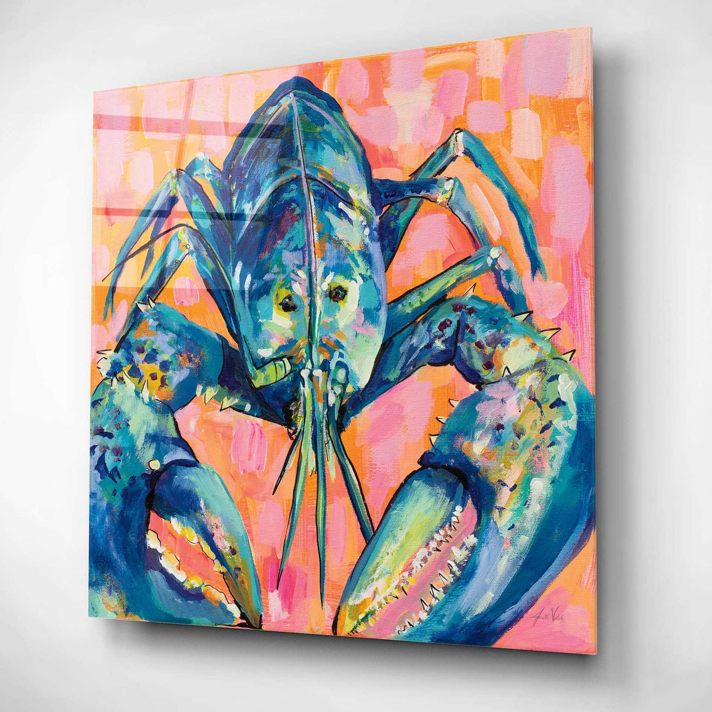Epic Art 'Lilly Lobster I' by Jeanette Vertentes, Acrylic Glass Wall Art,12x12