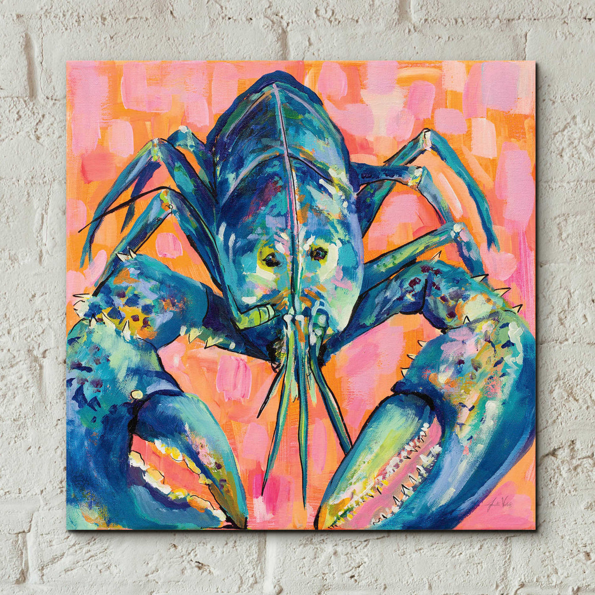 Epic Art 'Lilly Lobster I' by Jeanette Vertentes, Acrylic Glass Wall Art,12x12