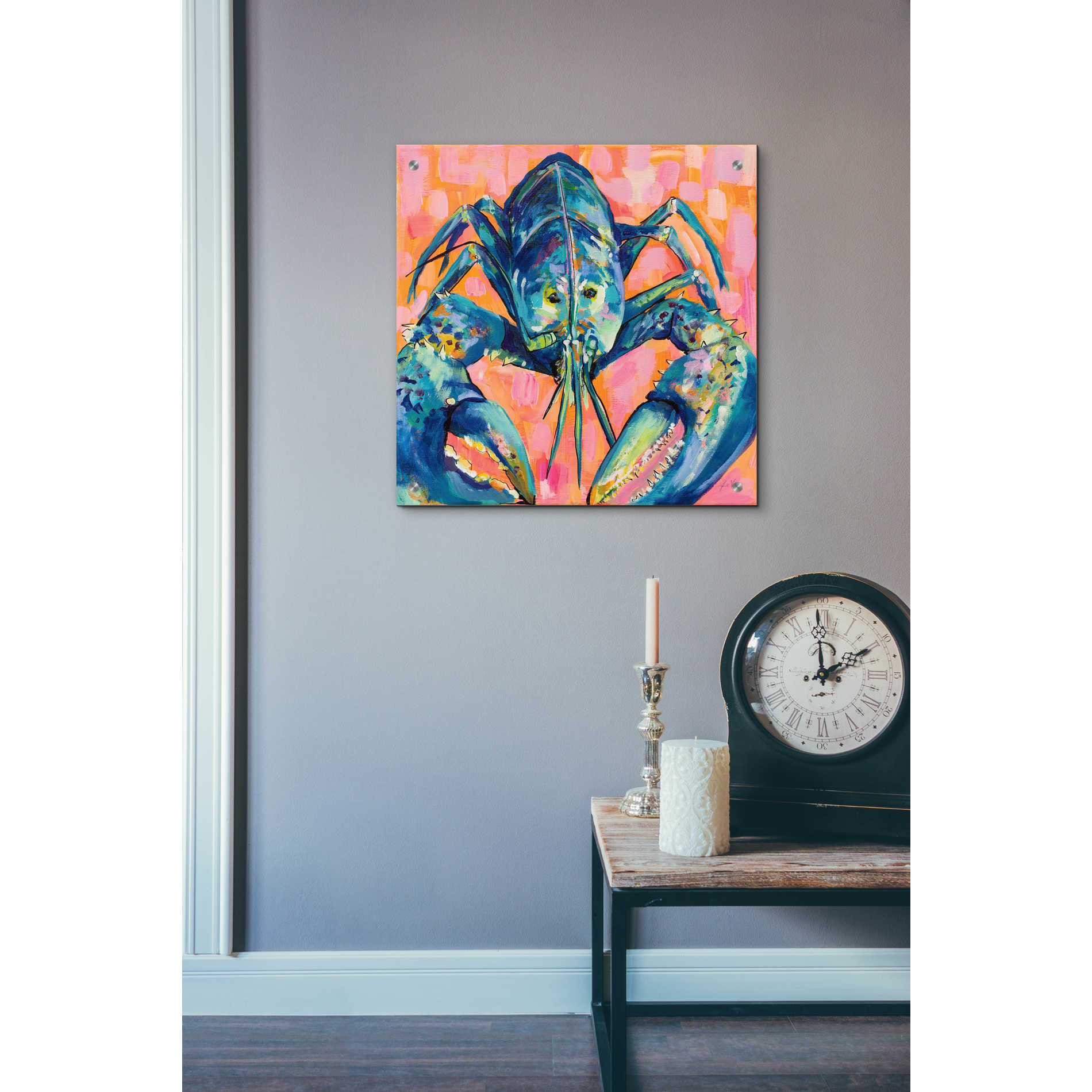 Epic Art 'Lilly Lobster I' by Jeanette Vertentes, Acrylic Glass Wall Art,24x24