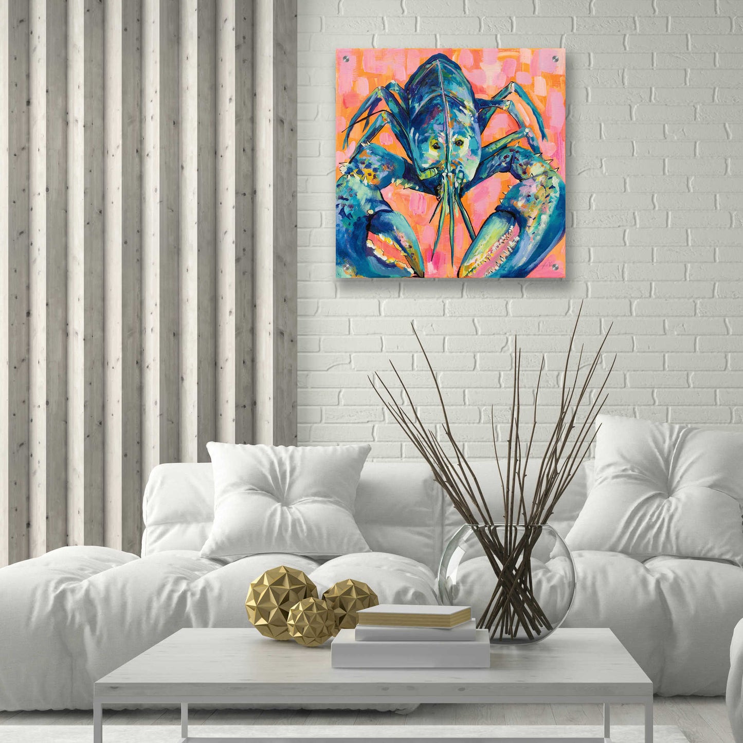 Epic Art 'Lilly Lobster I' by Jeanette Vertentes, Acrylic Glass Wall Art,24x24