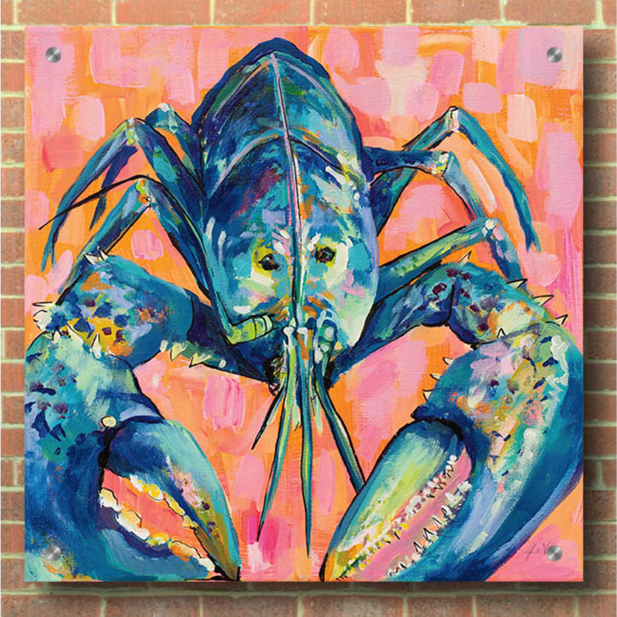Epic Art 'Lilly Lobster I' by Jeanette Vertentes, Acrylic Glass Wall Art,36x36
