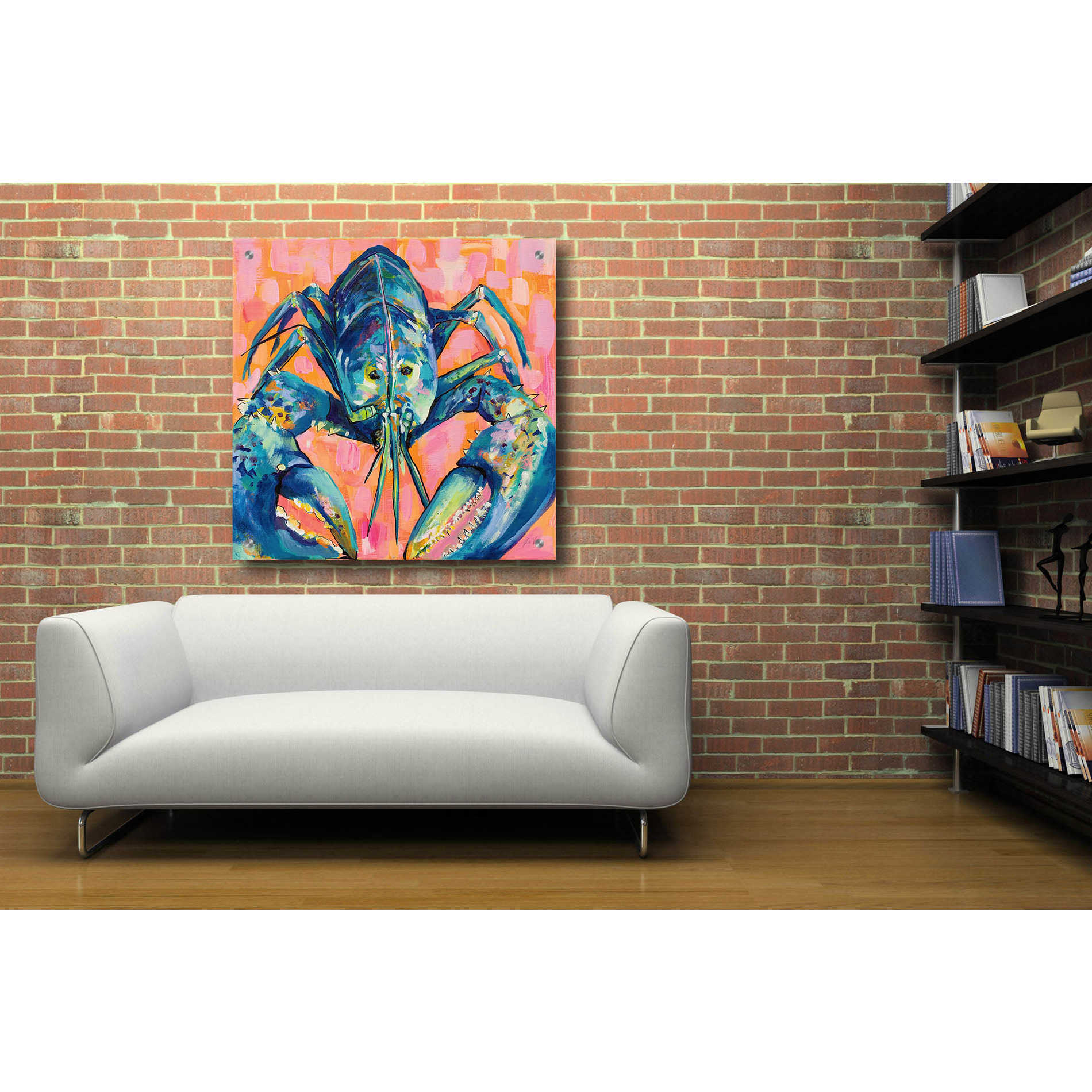 Epic Art 'Lilly Lobster I' by Jeanette Vertentes, Acrylic Glass Wall Art,36x36