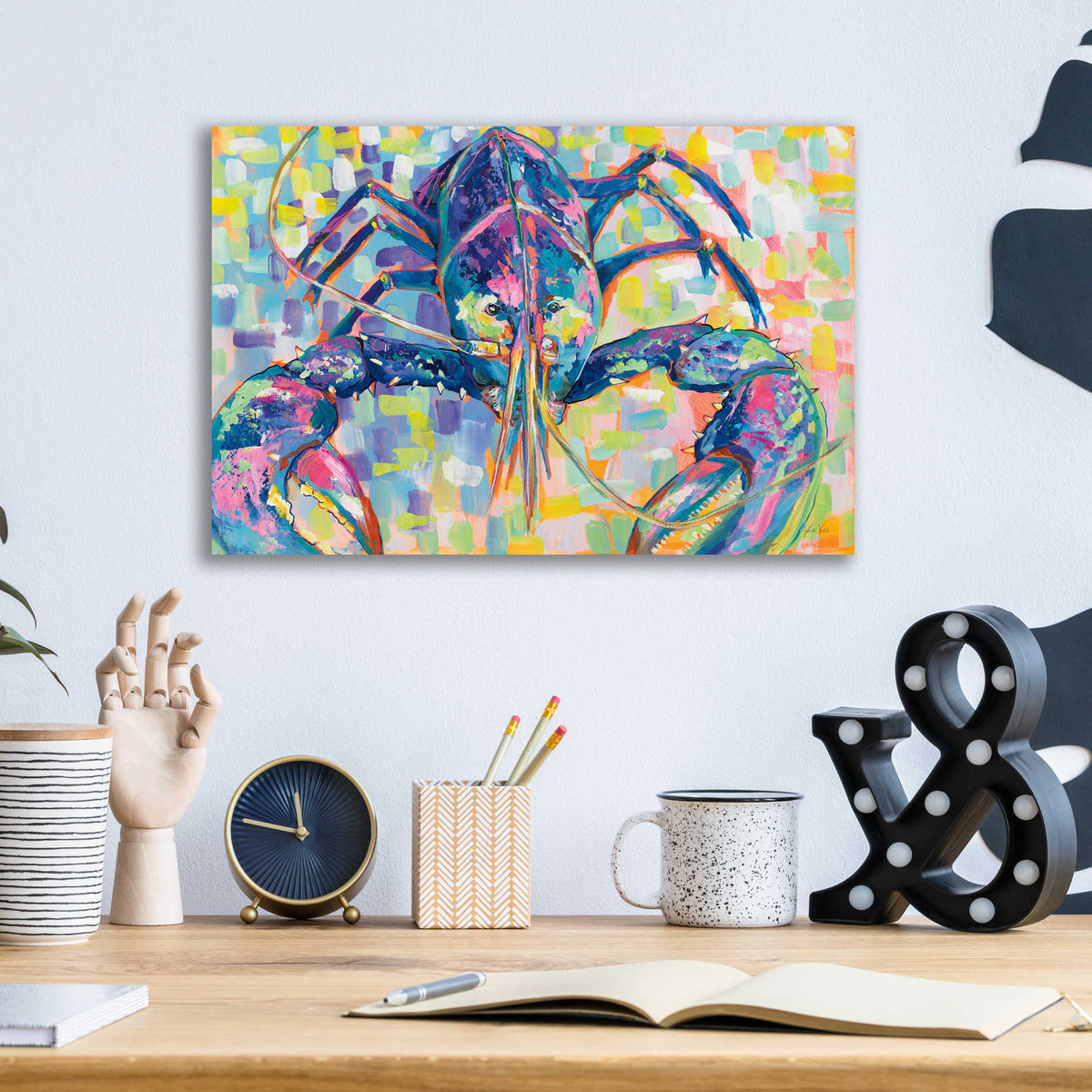 Epic Art 'Lilly Lobster II' by Jeanette Vertentes, Acrylic Glass Wall Art,16x12