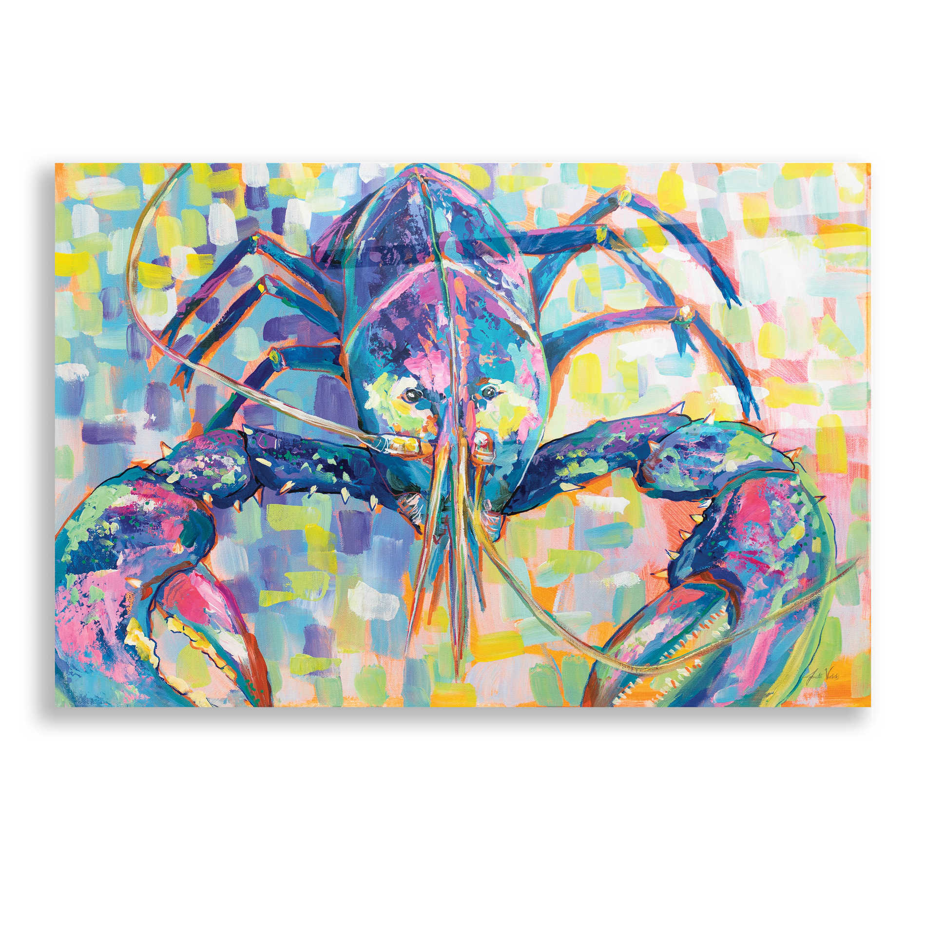 Epic Art 'Lilly Lobster II' by Jeanette Vertentes, Acrylic Glass Wall Art,16x12