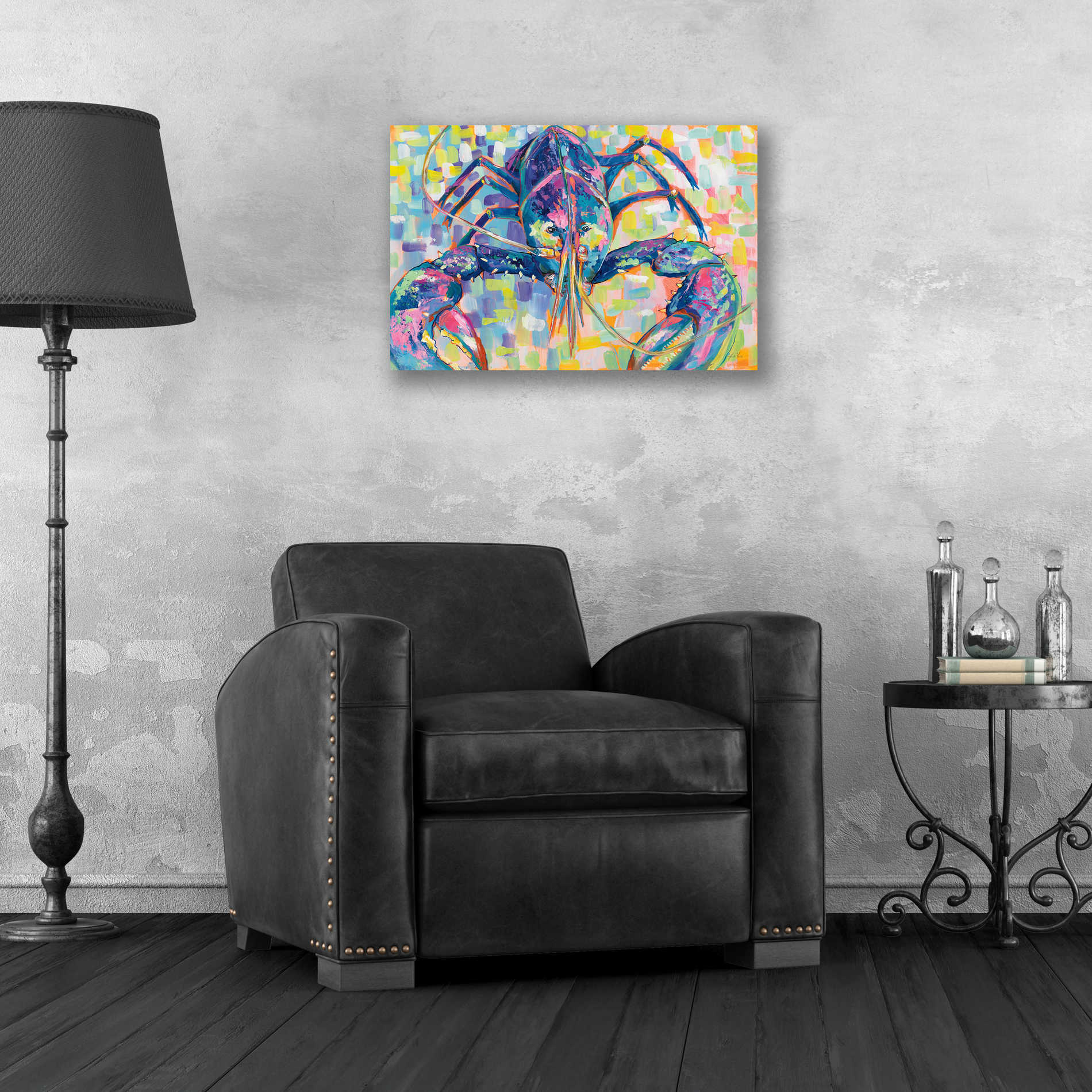 Epic Art 'Lilly Lobster II' by Jeanette Vertentes, Acrylic Glass Wall Art,24x16