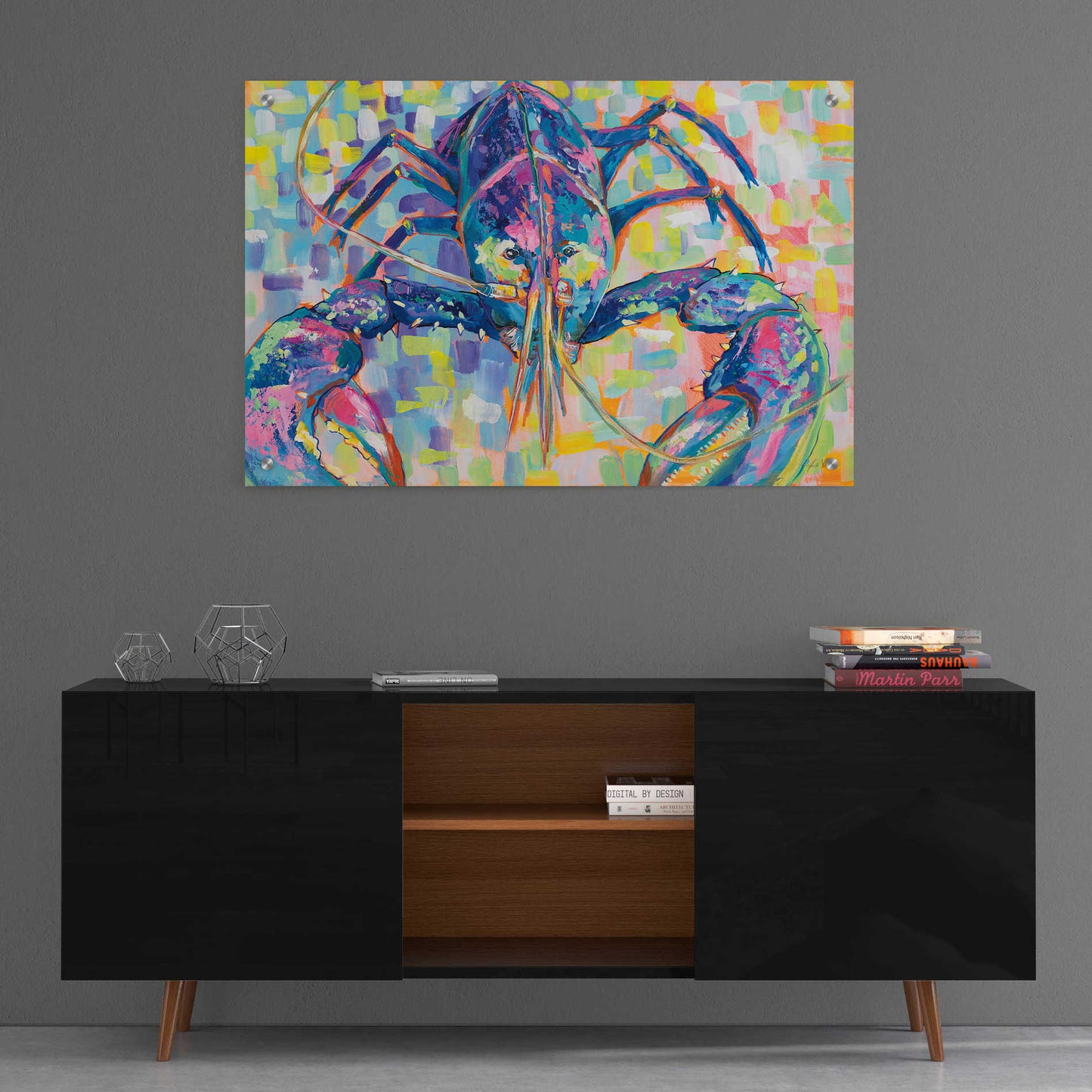 Epic Art 'Lilly Lobster II' by Jeanette Vertentes, Acrylic Glass Wall Art,36x24