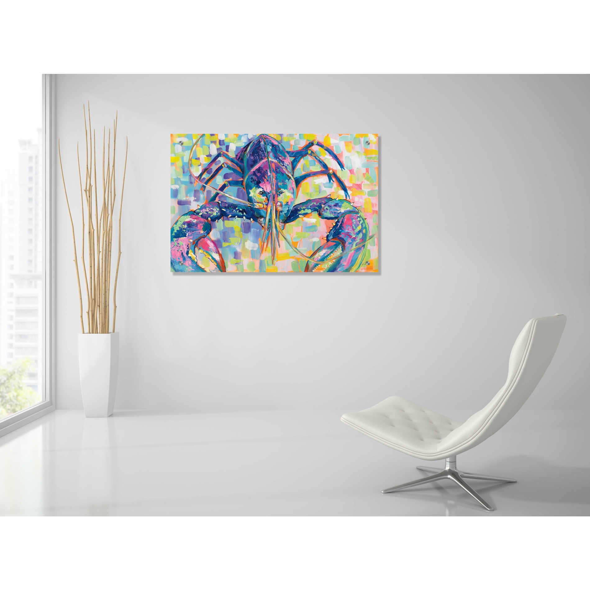 Epic Art 'Lilly Lobster II' by Jeanette Vertentes, Acrylic Glass Wall Art,36x24
