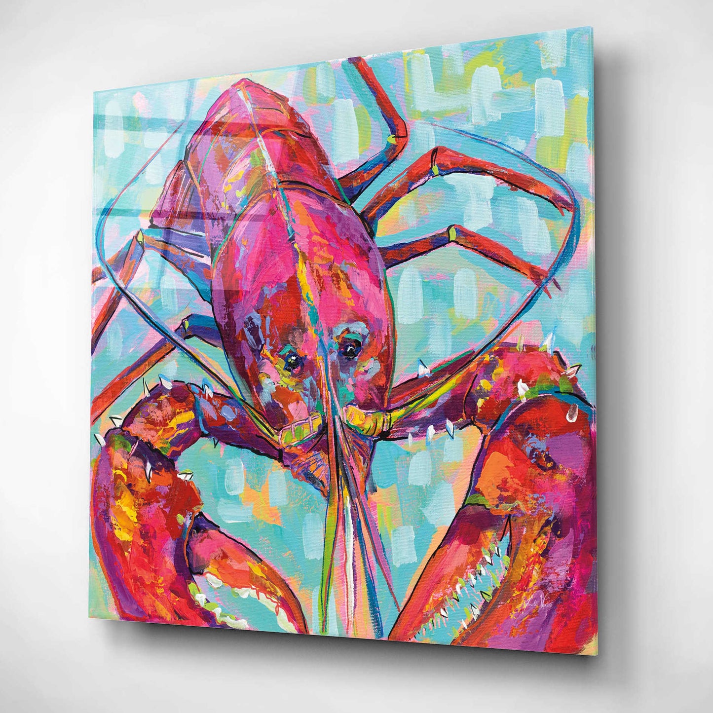 Epic Art 'Lilly Lobster III' by Jeanette Vertentes, Acrylic Glass Wall Art,12x12