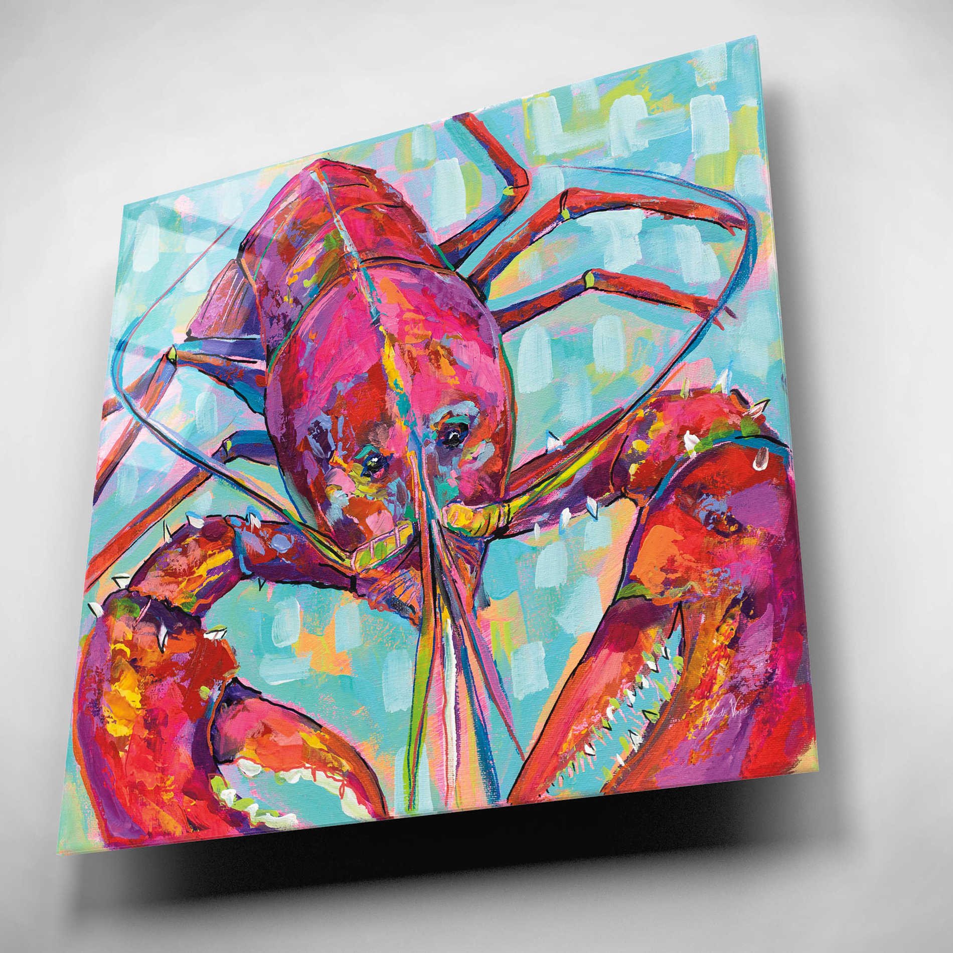 Epic Art 'Lilly Lobster III' by Jeanette Vertentes, Acrylic Glass Wall Art,12x12