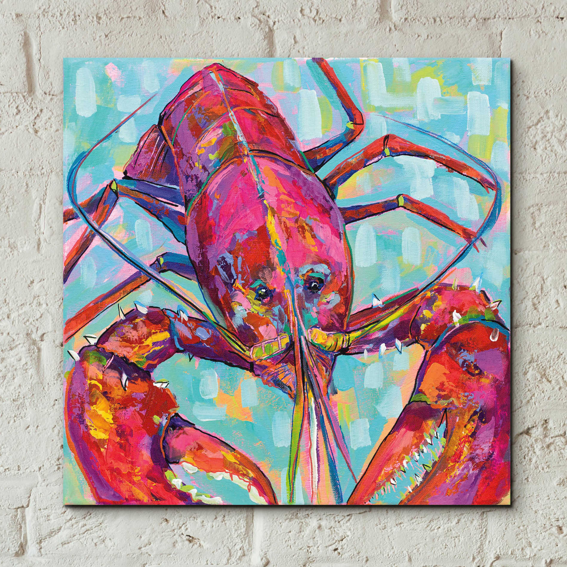 Epic Art 'Lilly Lobster III' by Jeanette Vertentes, Acrylic Glass Wall Art,12x12