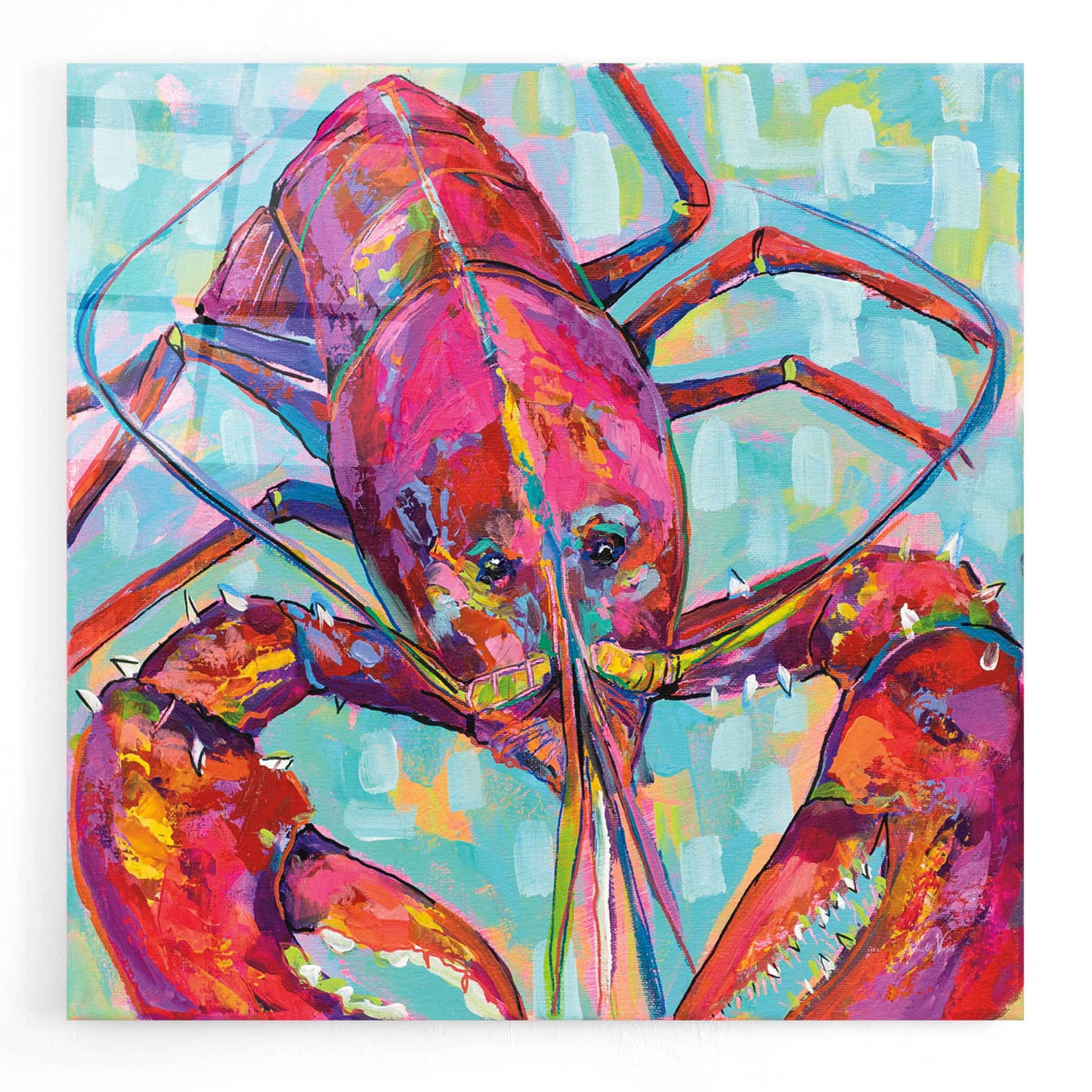 Epic Art 'Lilly Lobster III' by Jeanette Vertentes, Acrylic Glass Wall Art,12x12