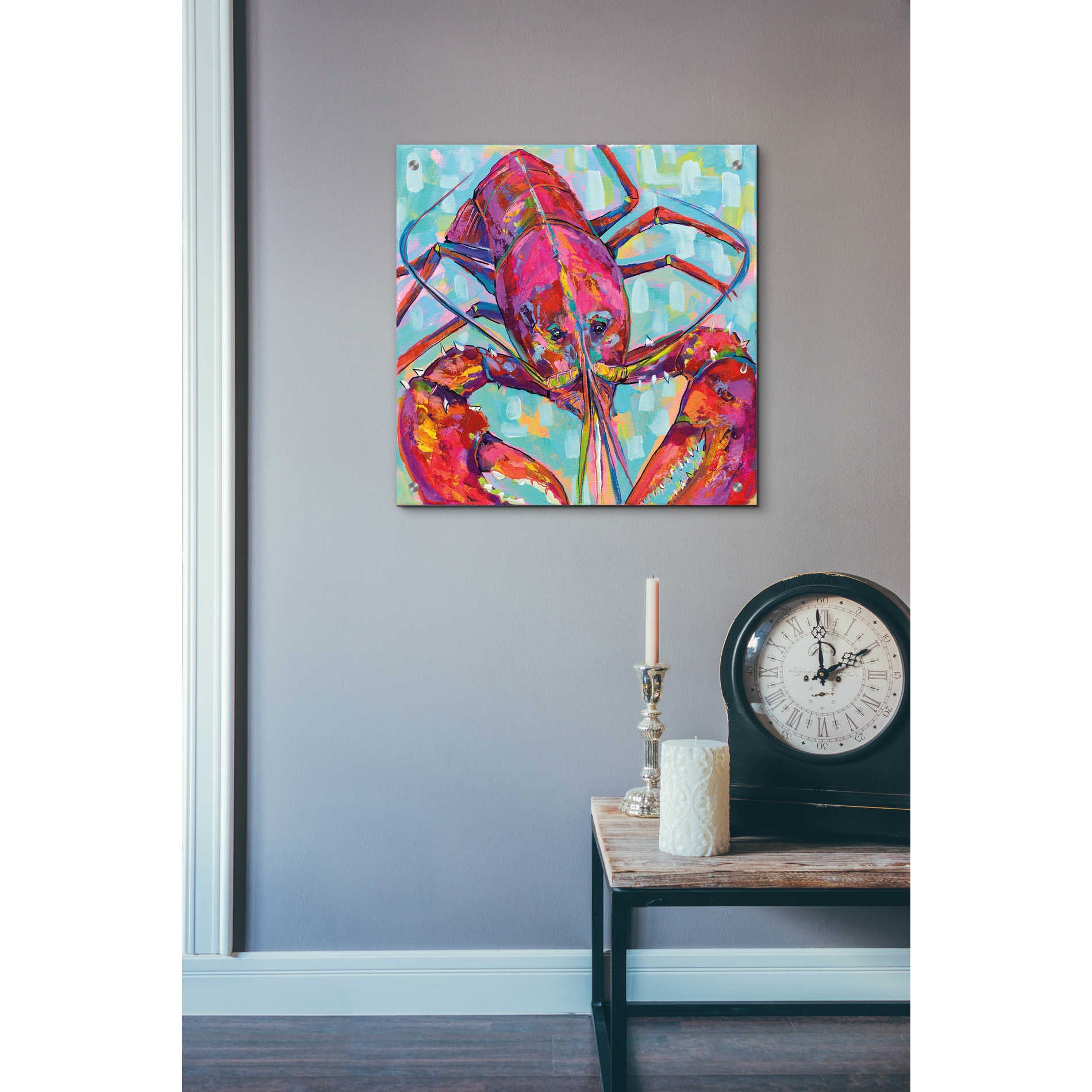 Epic Art 'Lilly Lobster III' by Jeanette Vertentes, Acrylic Glass Wall Art,24x24