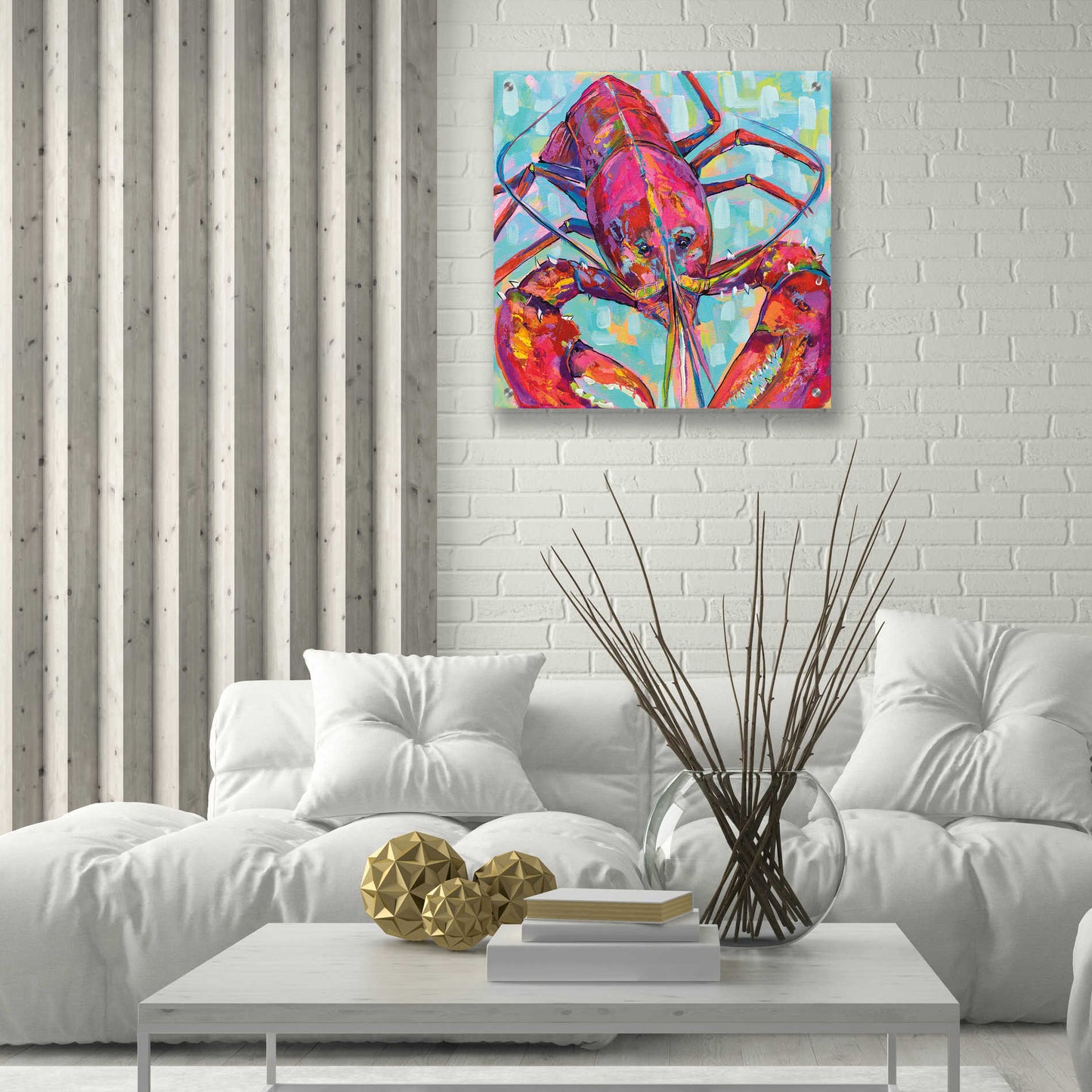 Epic Art 'Lilly Lobster III' by Jeanette Vertentes, Acrylic Glass Wall Art,24x24