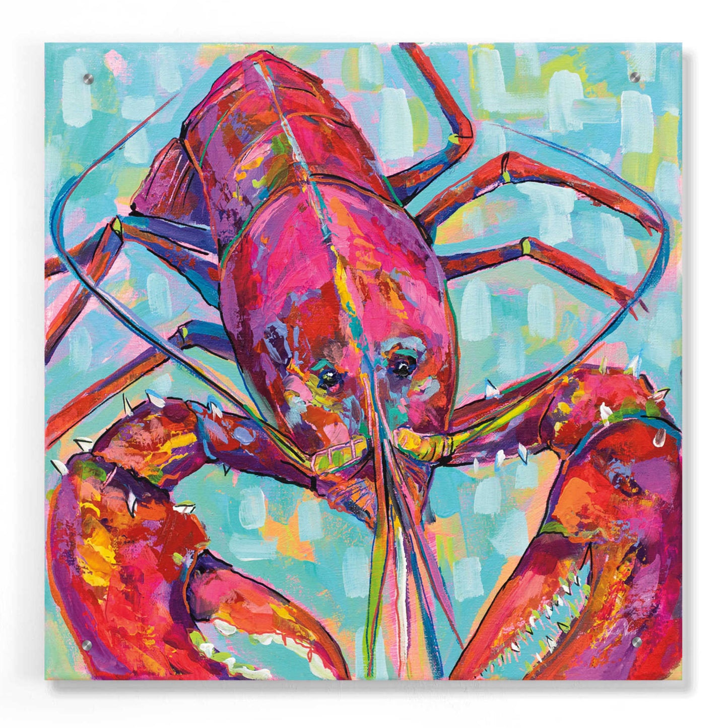 Epic Art 'Lilly Lobster III' by Jeanette Vertentes, Acrylic Glass Wall Art,24x24