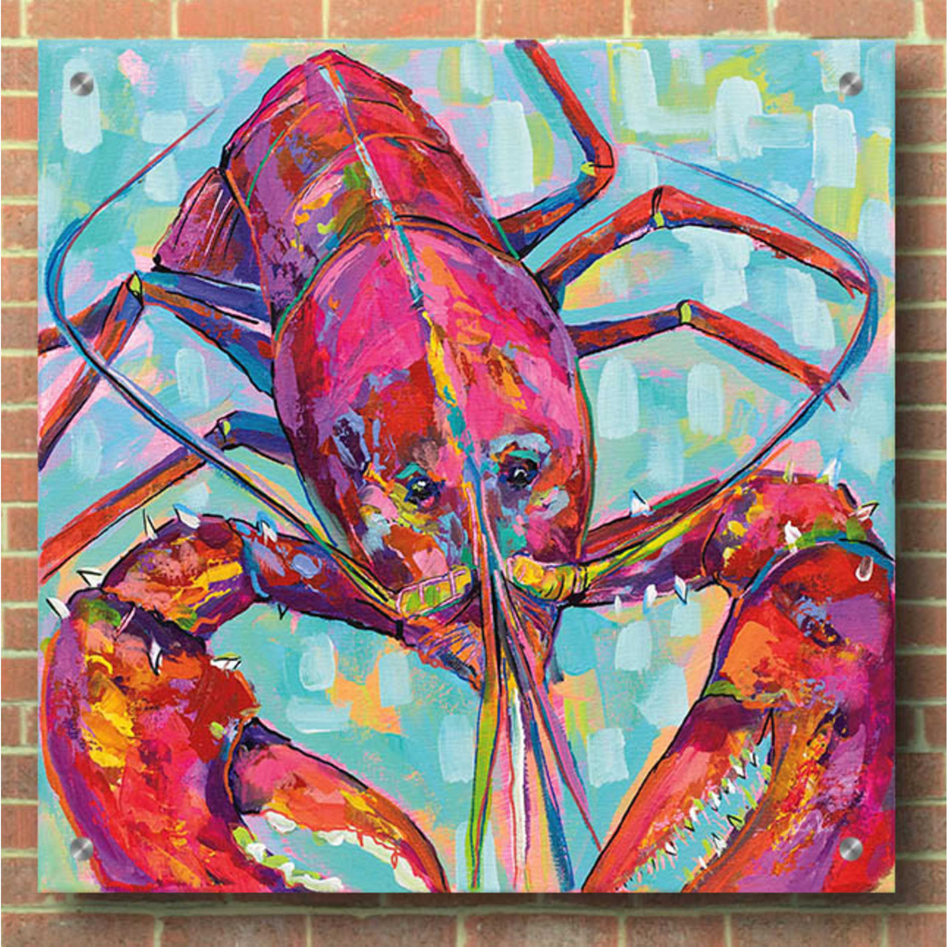 Epic Art 'Lilly Lobster III' by Jeanette Vertentes, Acrylic Glass Wall Art,36x36