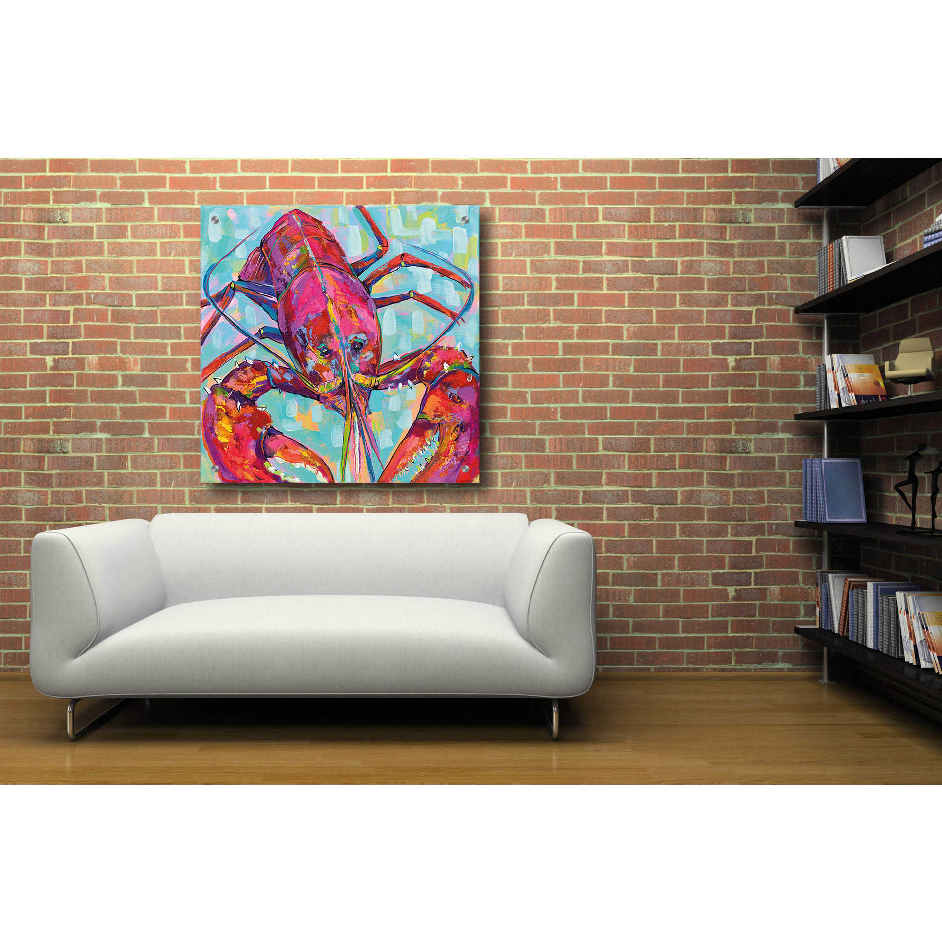 Epic Art 'Lilly Lobster III' by Jeanette Vertentes, Acrylic Glass Wall Art,36x36