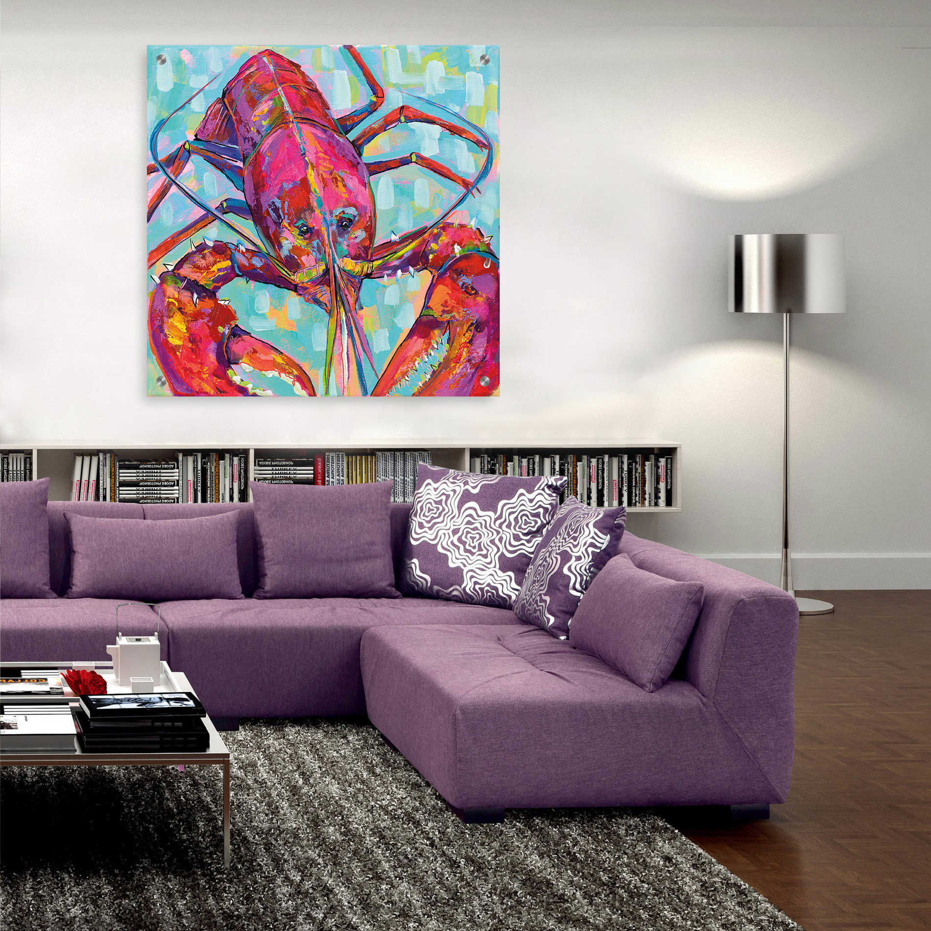 Epic Art 'Lilly Lobster III' by Jeanette Vertentes, Acrylic Glass Wall Art,36x36