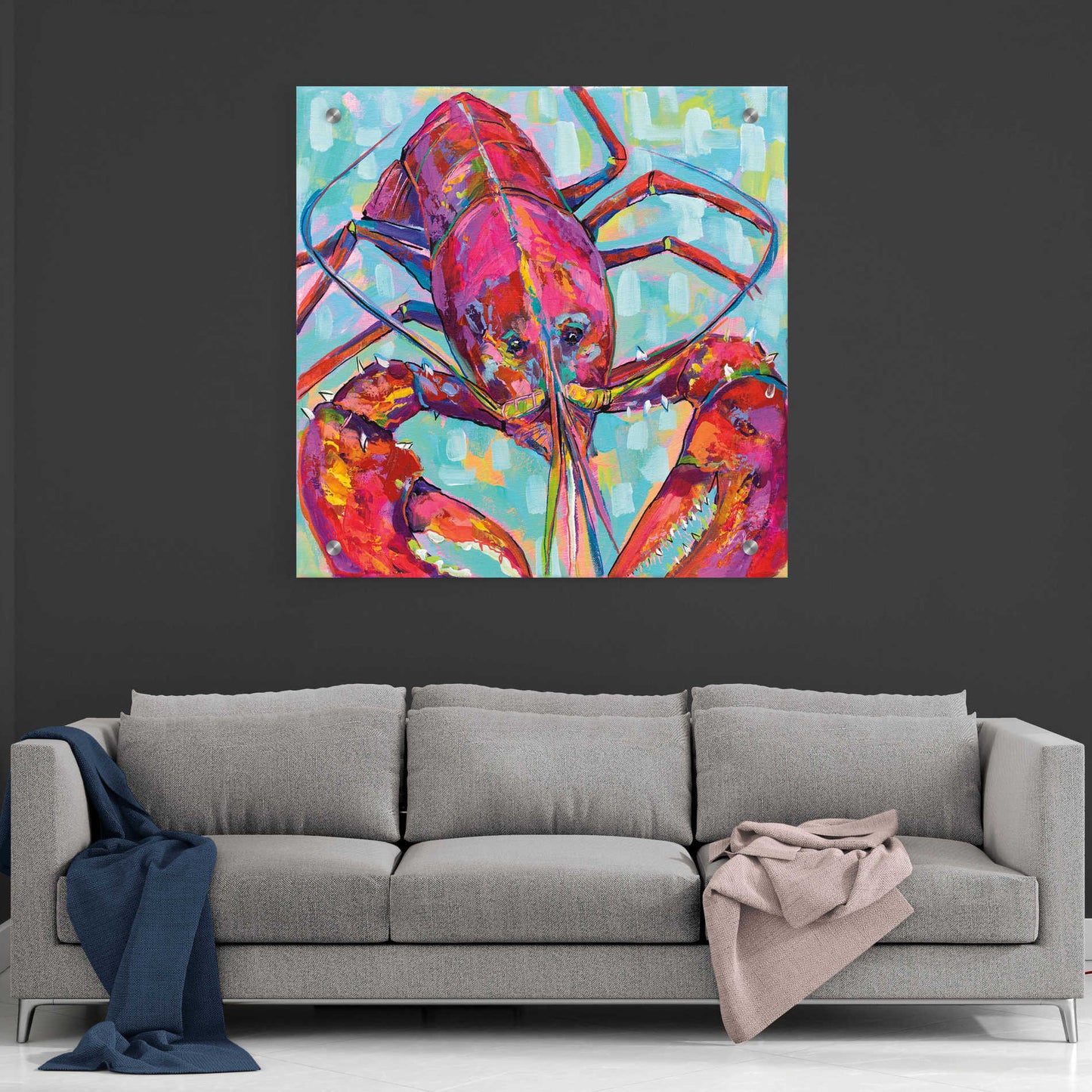 Epic Art 'Lilly Lobster III' by Jeanette Vertentes, Acrylic Glass Wall Art,36x36