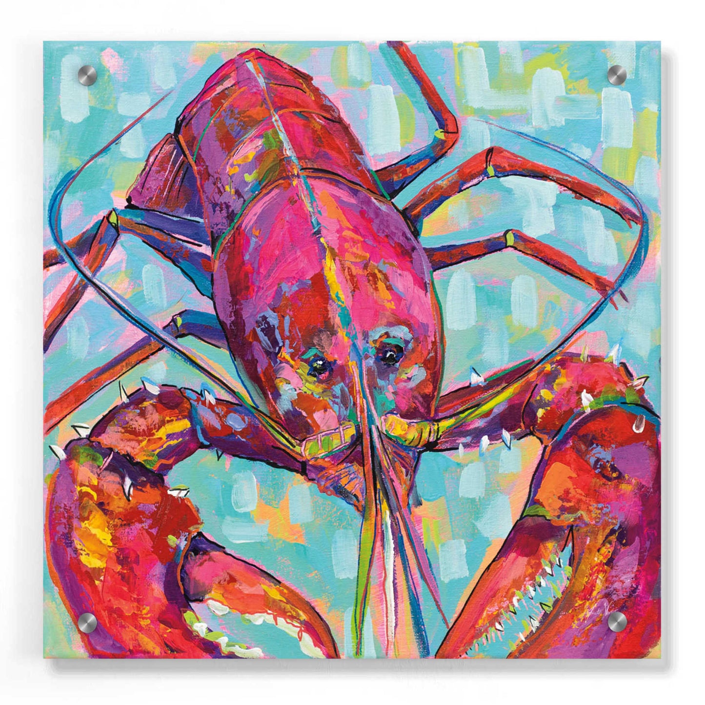 Epic Art 'Lilly Lobster III' by Jeanette Vertentes, Acrylic Glass Wall Art,36x36