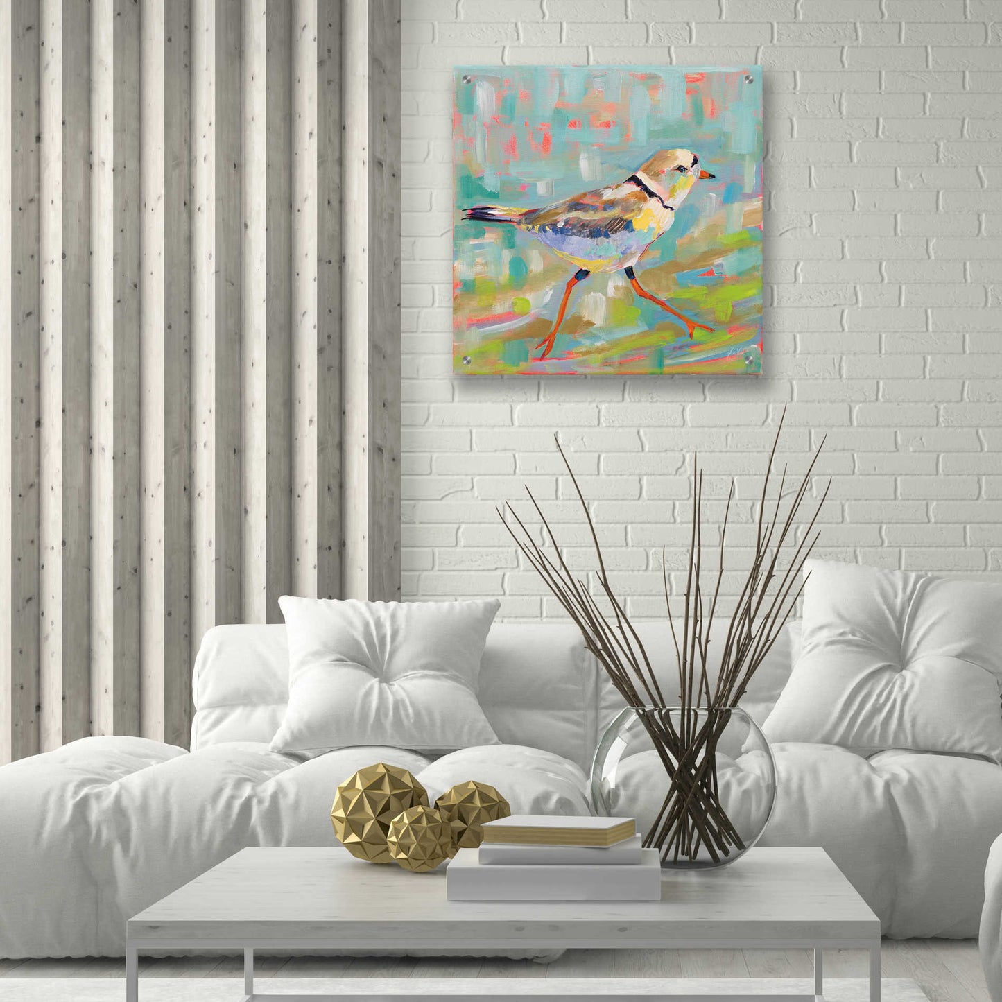 Epic Art 'Coastal Plover I' by Jeanette Vertentes, Acrylic Glass Wall Art,24x24