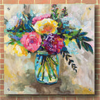 Epic Art 'Masons Bouquet' by Jeanette Vertentes, Acrylic Glass Wall Art,36x36