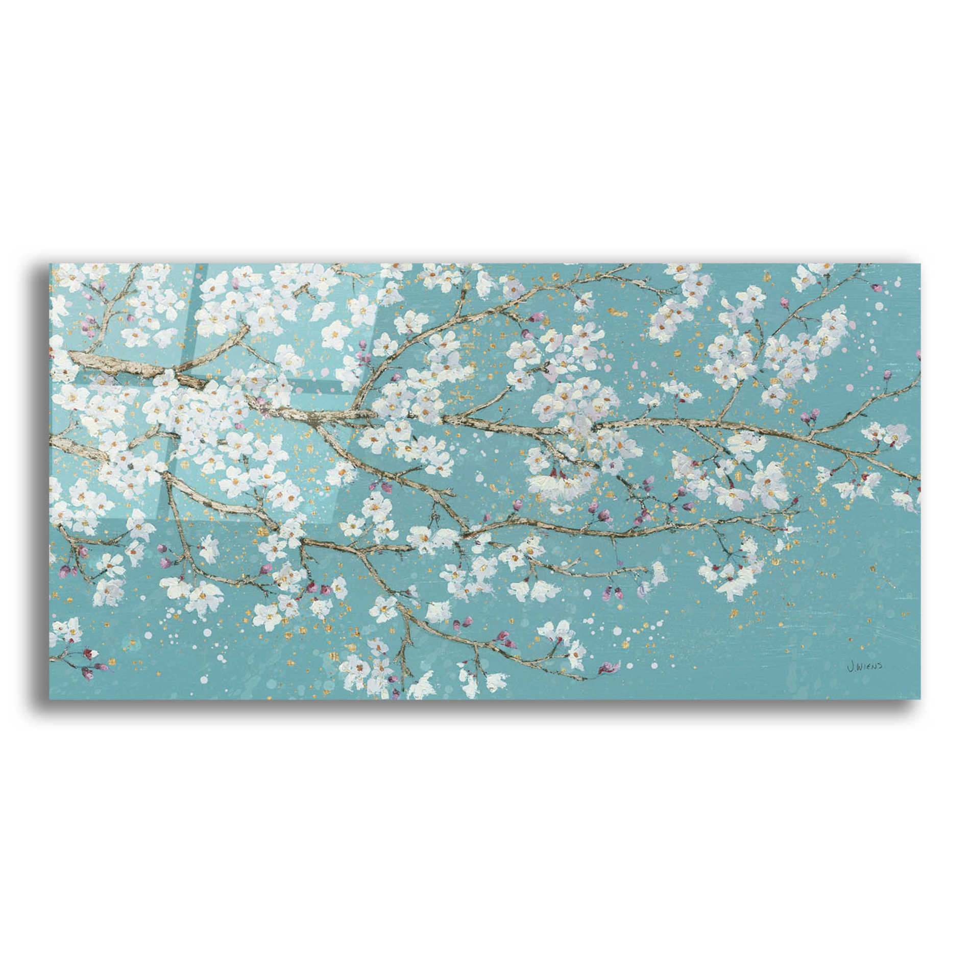 Epic Art 'April Breeze I Teal' by James Wiens, Acrylic Glass Wall Art,24x12