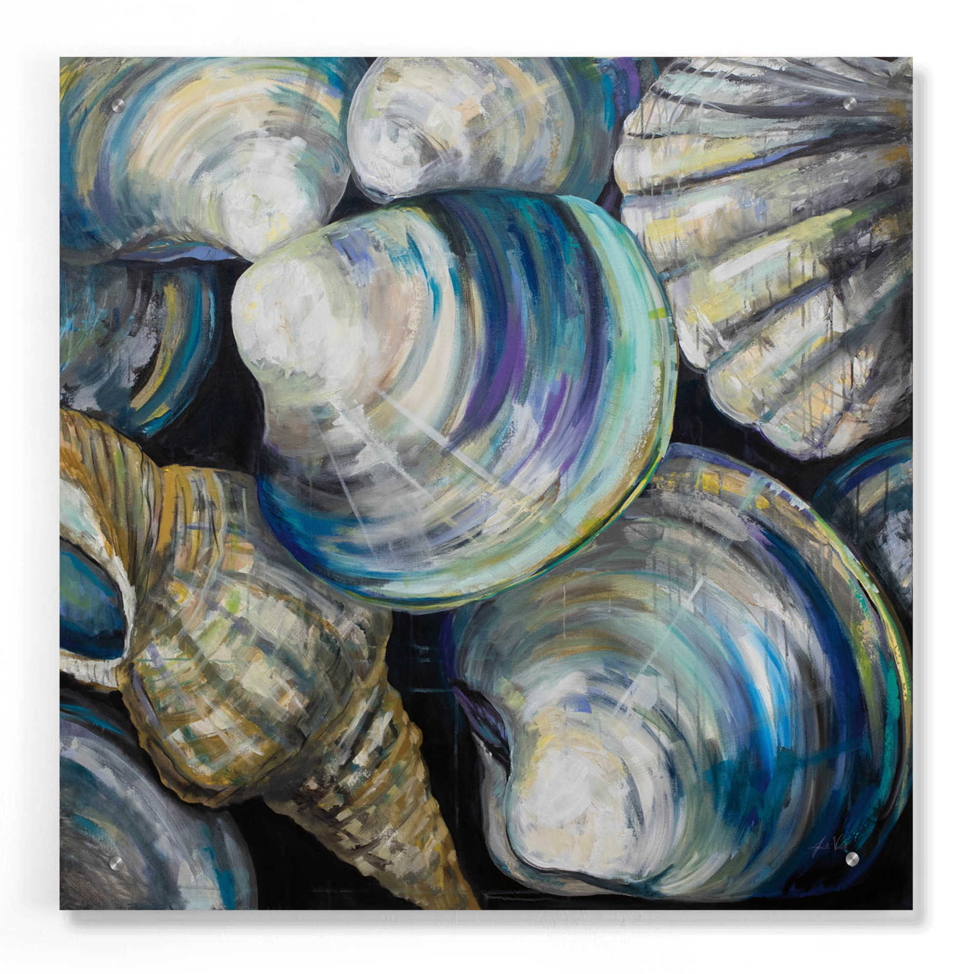 Epic Art 'Key West Shells' by Jeanette Vertentes, Acrylic Glass Wall Art,24x24