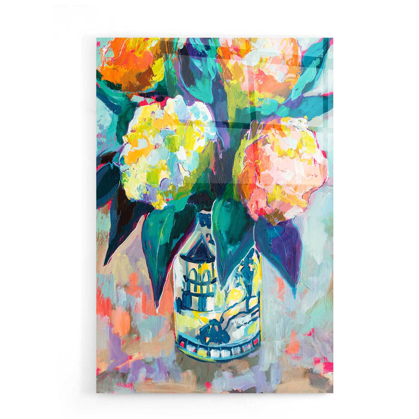 Epic Art 'Sunset Bouquet' by Jeanette Vertentes, Acrylic Glass Wall Art,16x24
