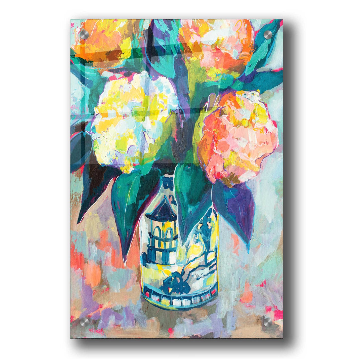 Epic Art 'Sunset Bouquet' by Jeanette Vertentes, Acrylic Glass Wall Art,24x36