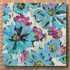 Epic Art 'Graphic Pink and Blue Floral I' by Silvia Vassileva, Acrylic Glass Wall Art,36x36