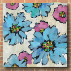 Epic Art 'Graphic Pink and Blue Floral II' by Silvia Vassileva, Acrylic Glass Wall Art,36x36