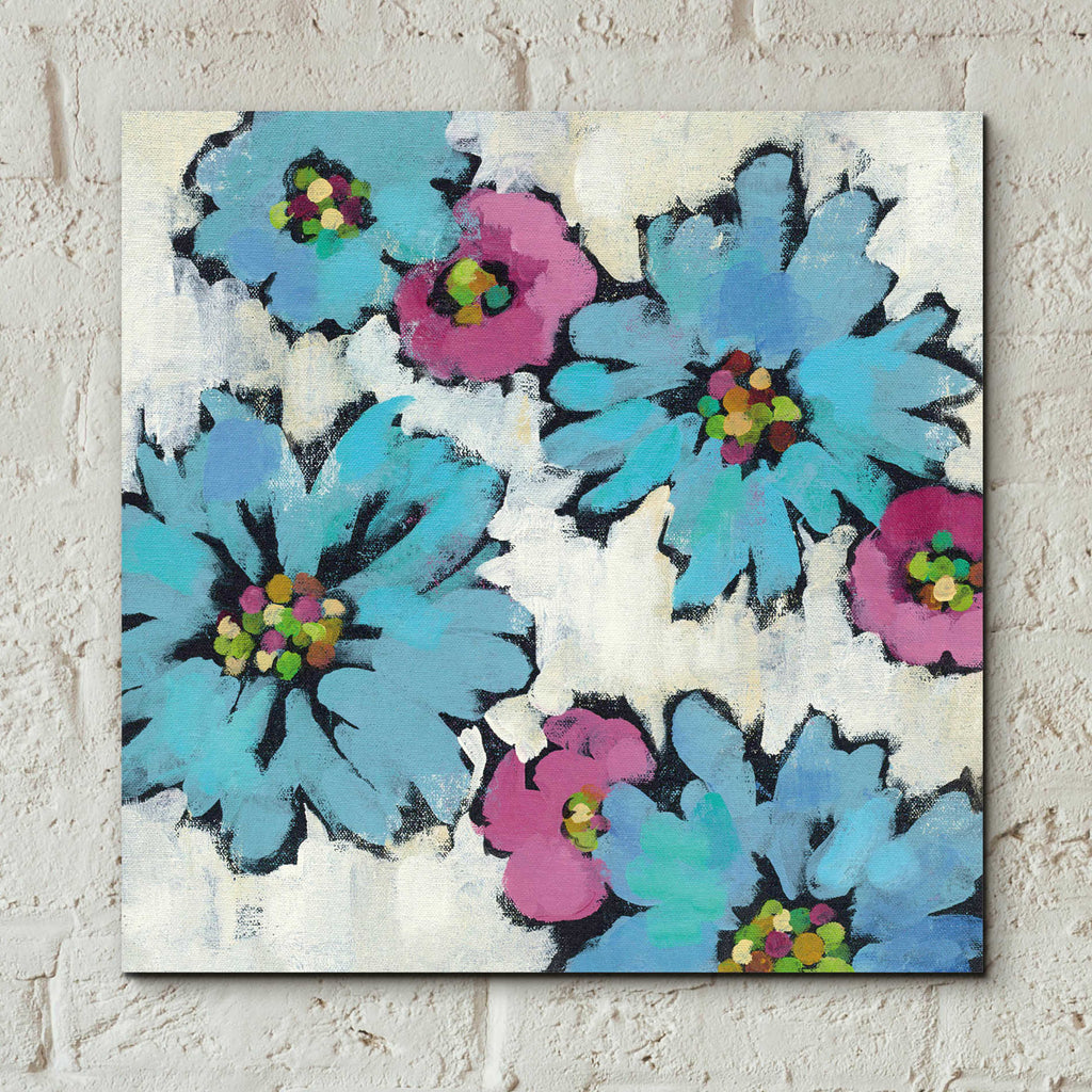 Epic Art 'Graphic Pink and Blue Floral III' by Silvia Vassileva, Acrylic Glass Wall Art,12x12