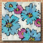 Epic Art 'Graphic Pink and Blue Floral III' by Silvia Vassileva, Acrylic Glass Wall Art,36x36