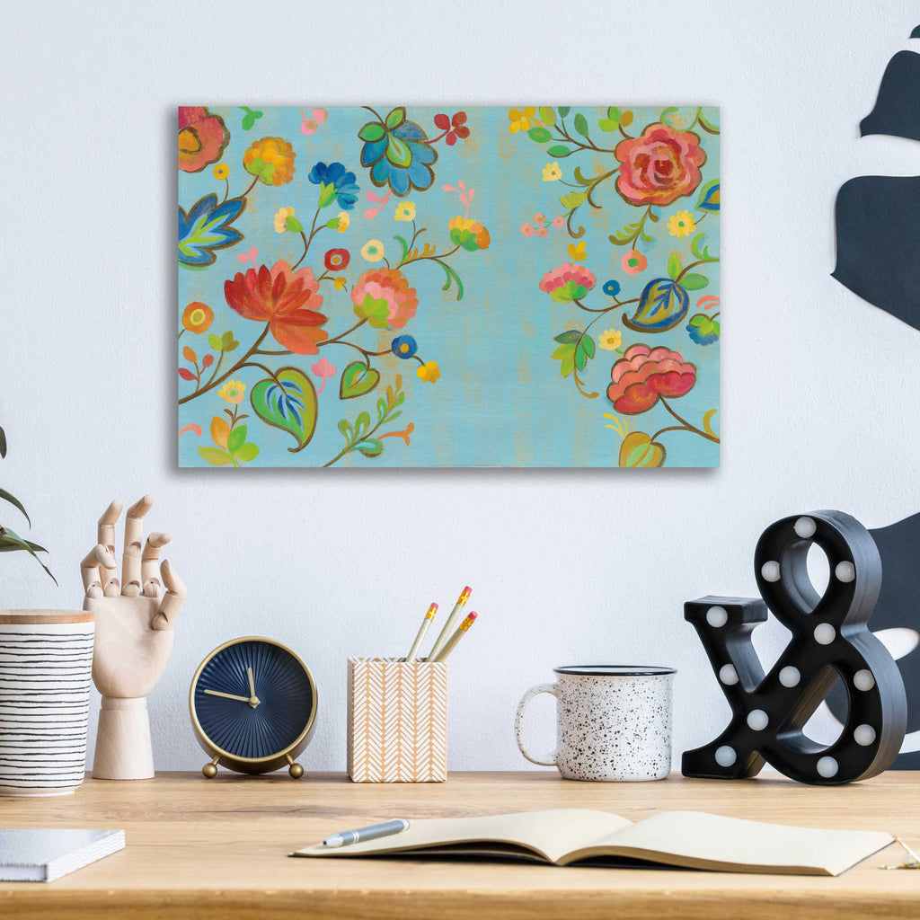 Epic Art 'Folk Song Floral' by Silvia Vassileva, Acrylic Glass Wall Art,16x12